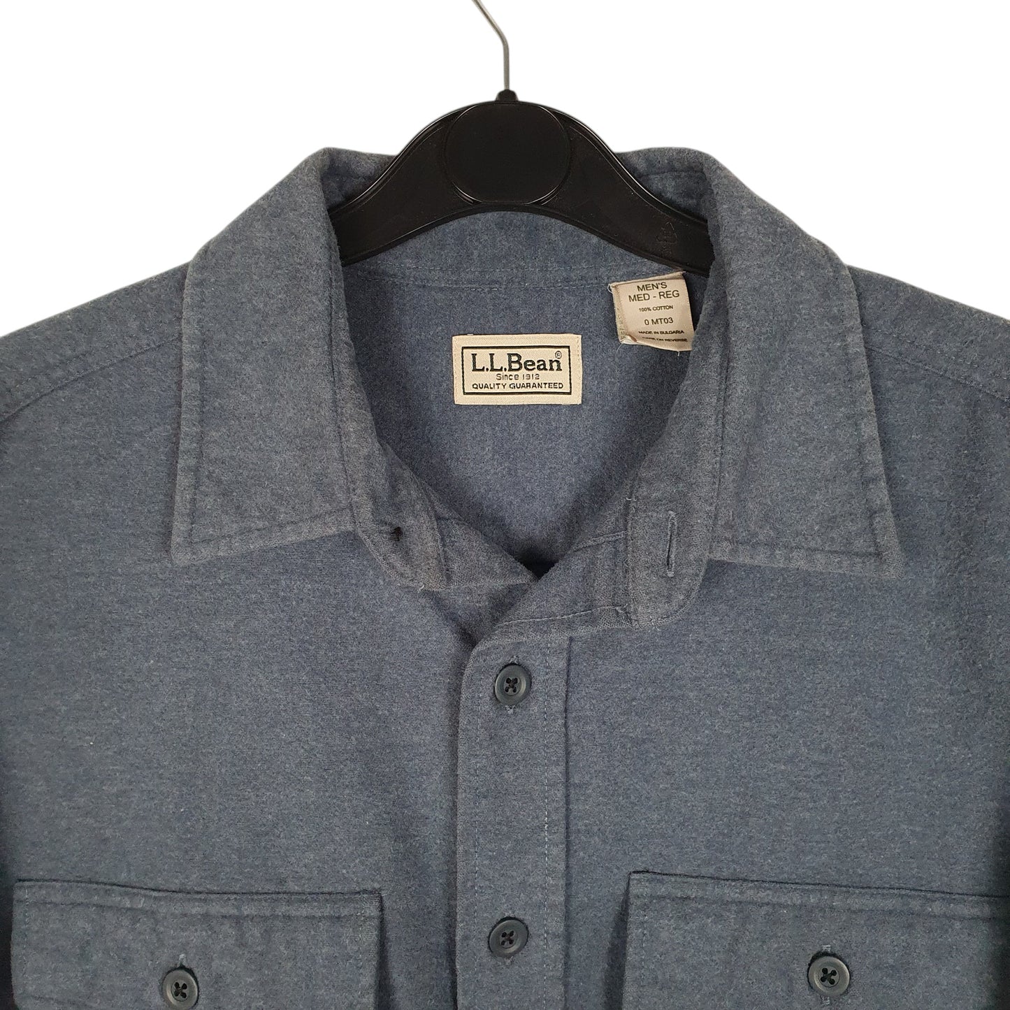 Mens Blue L.L.Bean Chamois  Shirt
