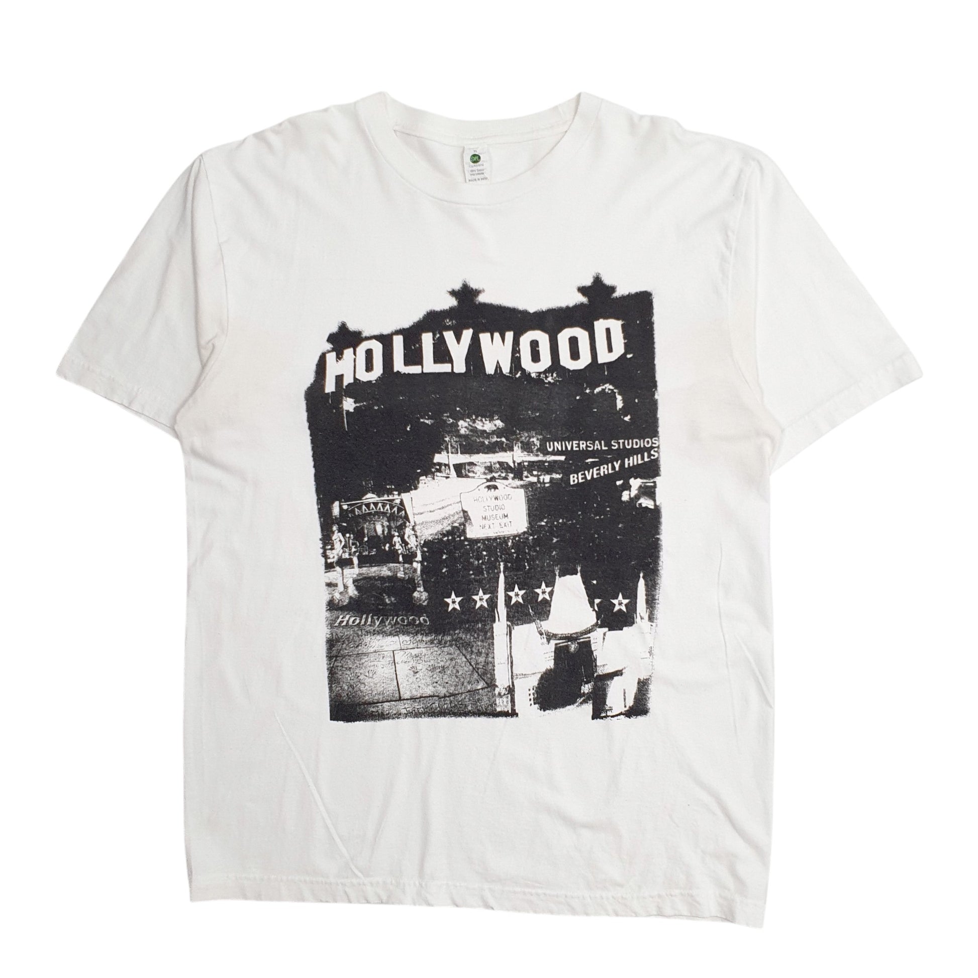 Mens White Sel Classic Vintage 90s Hollywood Short Sleeve T Shirt