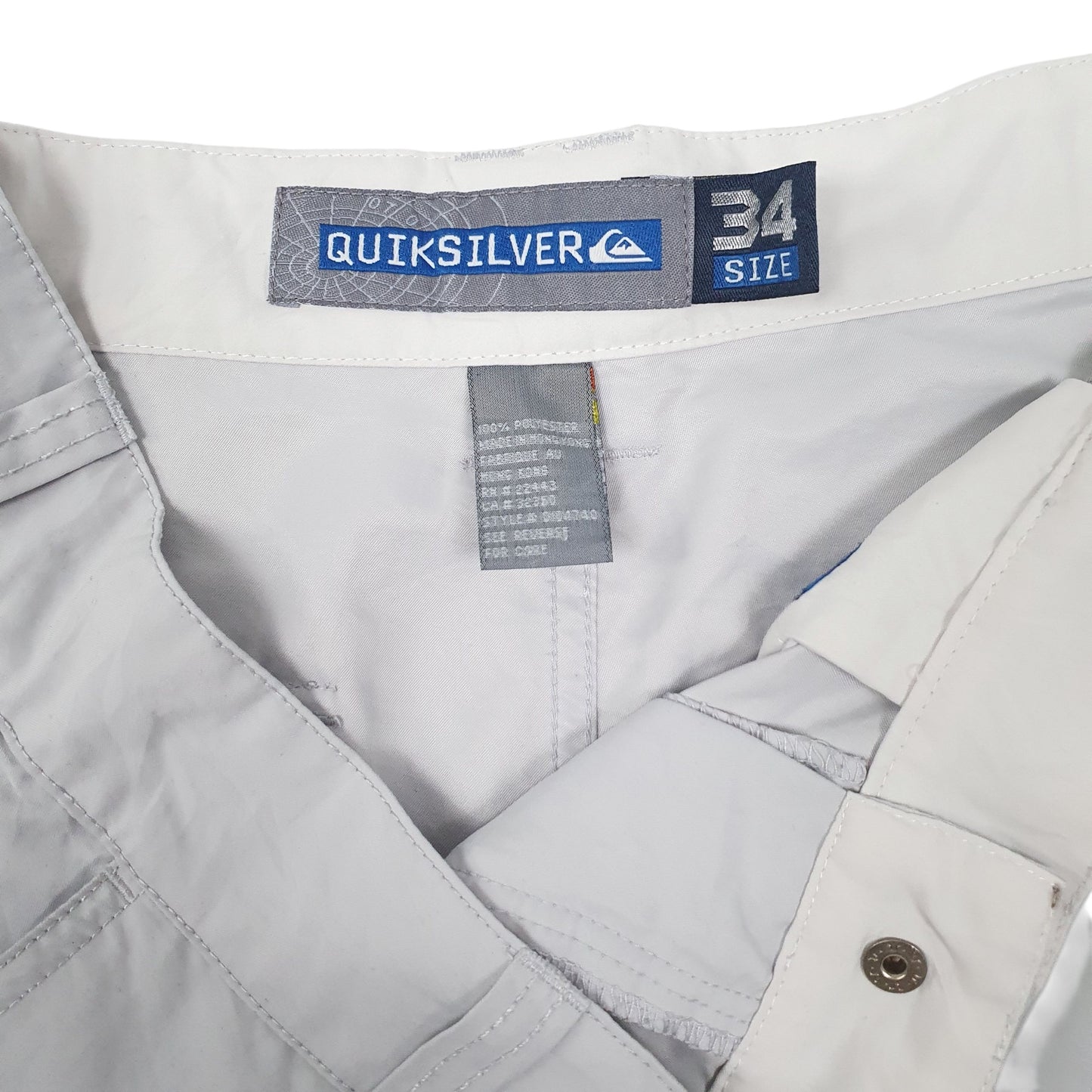 Mens Grey Quicksilver Vintage 90s Hoodie Shorts