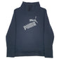 Womens Black Puma Spellout Turtle Neck Jumper