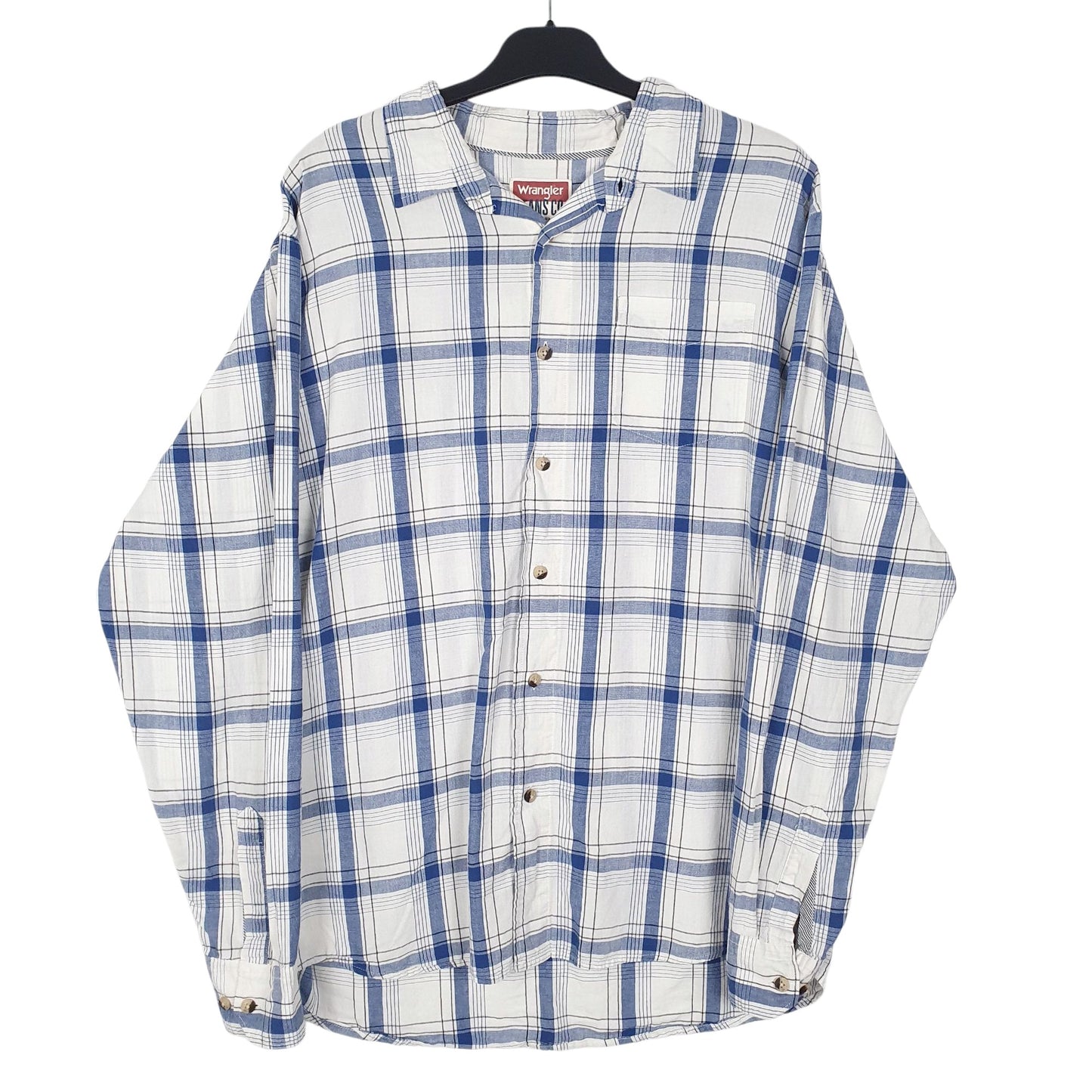 Mens White Wrangler  Long Sleeve Shirt