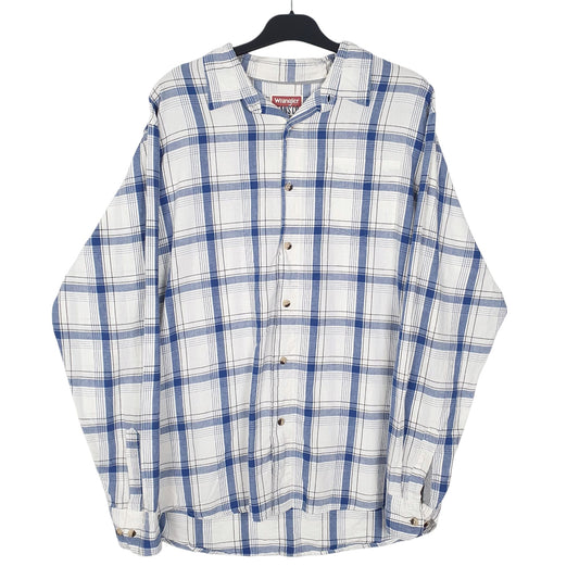 Mens White Wrangler  Long Sleeve Shirt