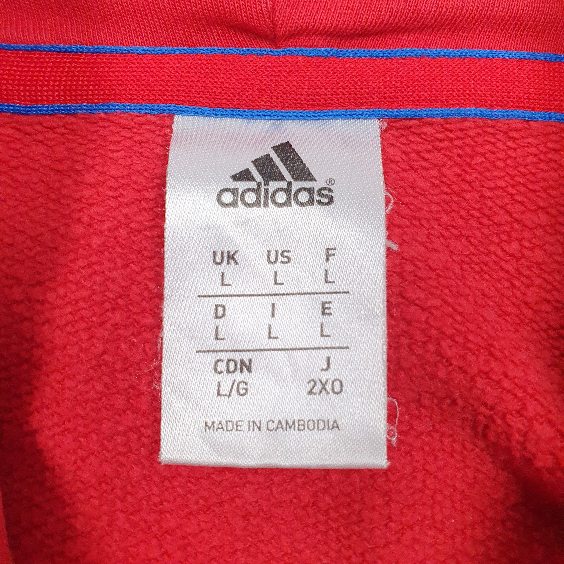 Mens Red Adidas Spellout Hoodie Jumper