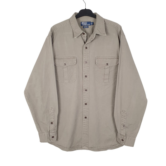 Mens Grey Ralph Lauren Ranger Overshirt Long Sleeve Shirt