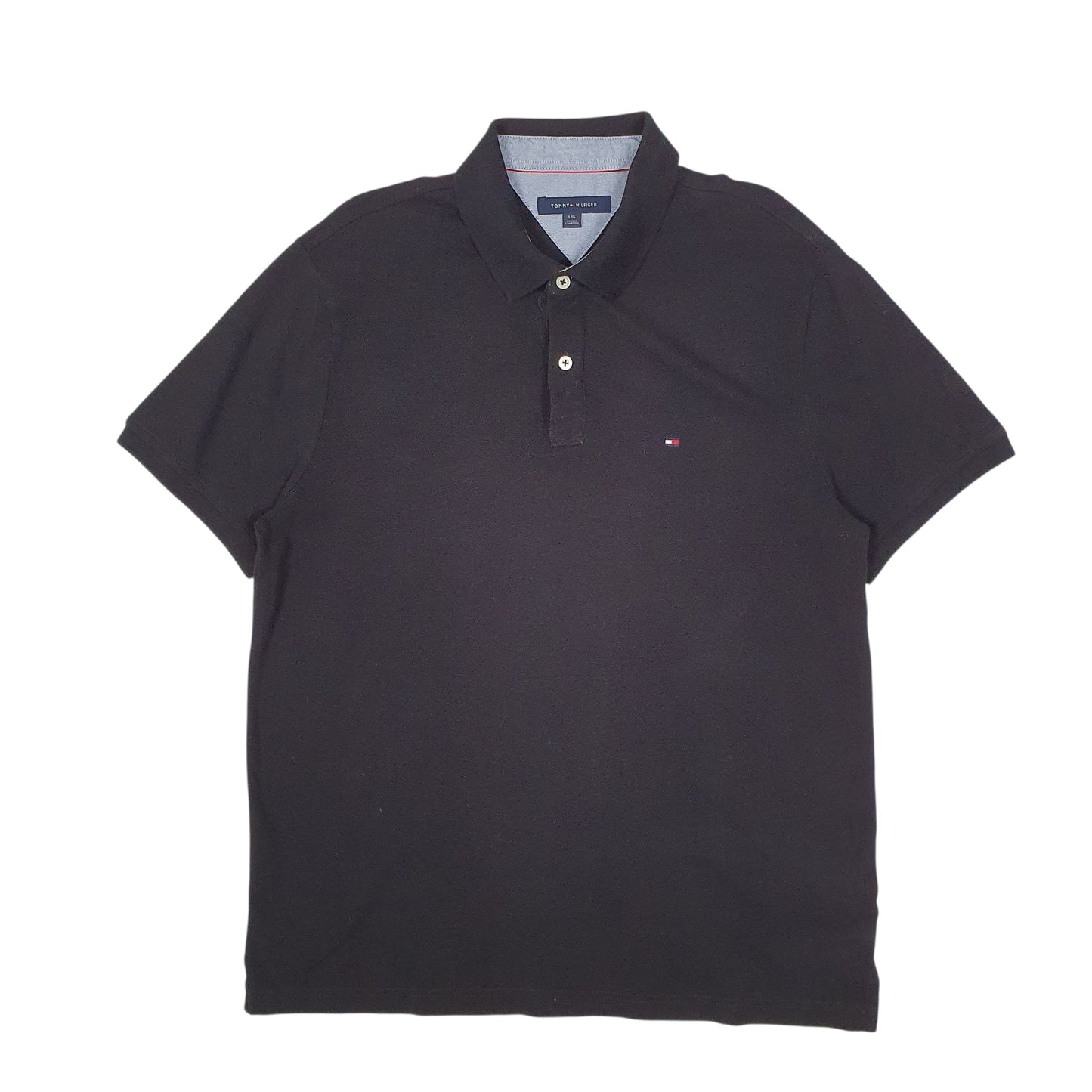 Mens Black Tommy Hilfiger  Short Sleeve Polo Shirt