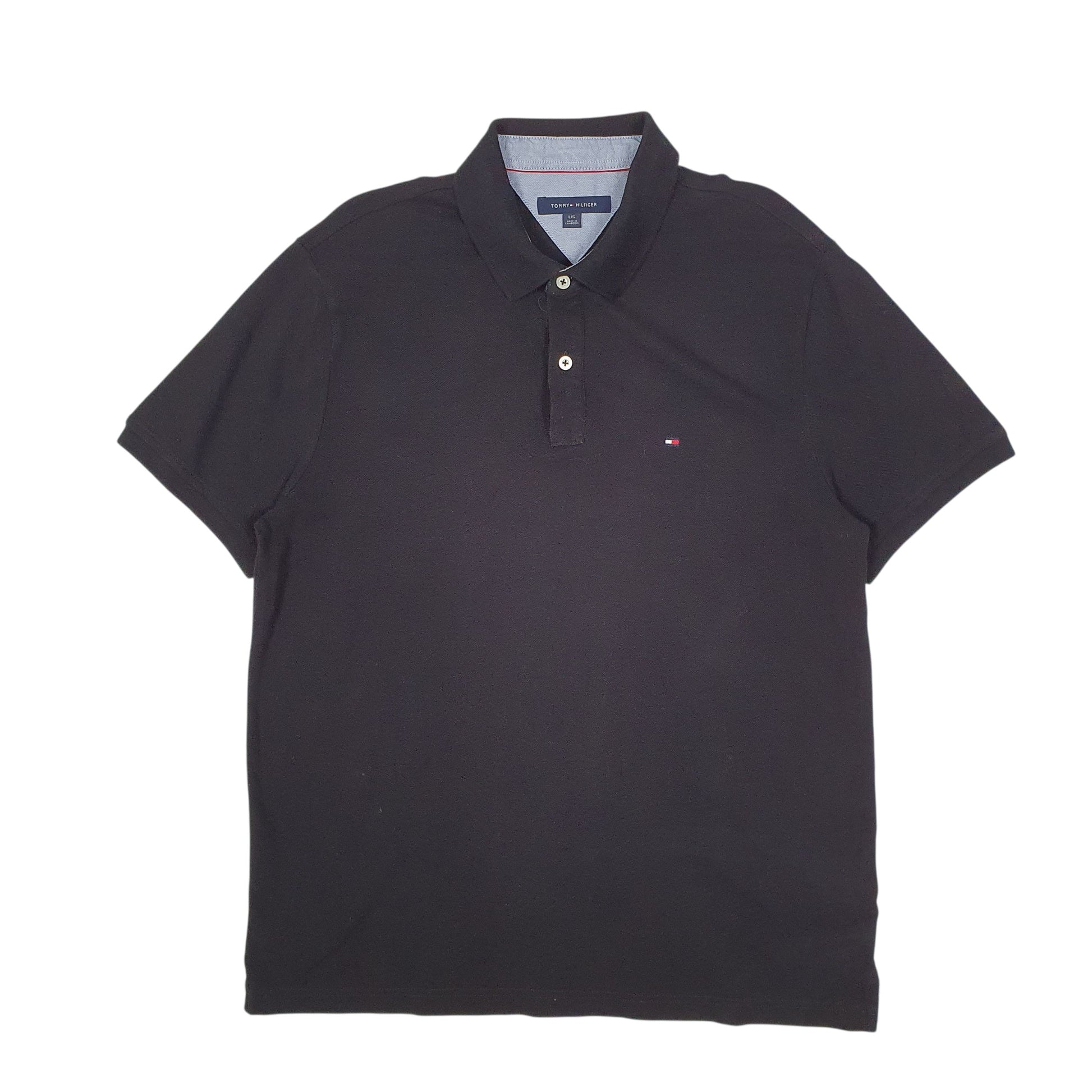Mens Black Tommy Hilfiger  Short Sleeve Polo Shirt