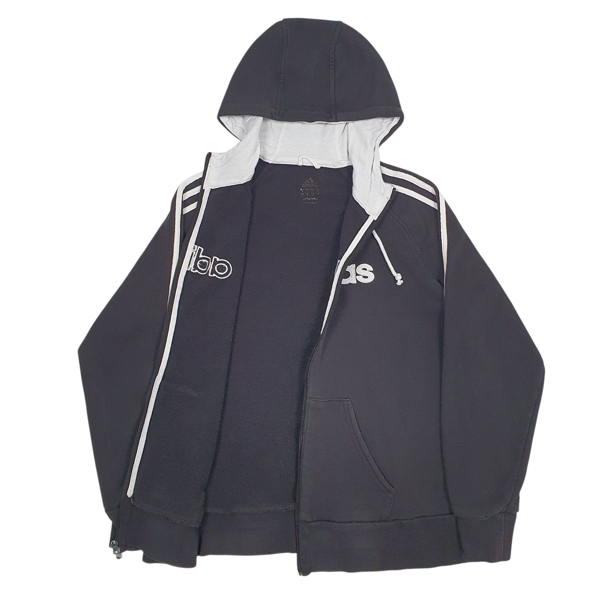 Womens Black Adidas Spellout Full Zip Jumper