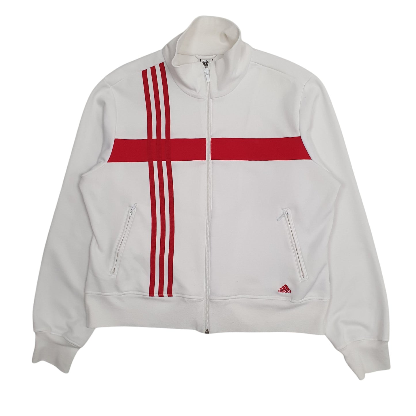 Womens White Adidas England FC World Cup 2006 Germany Full Zip Jumper