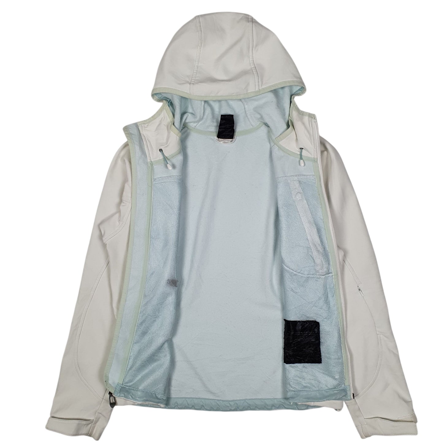 Womens White The North Face Recco Skiing Hooded Hoodie Coat