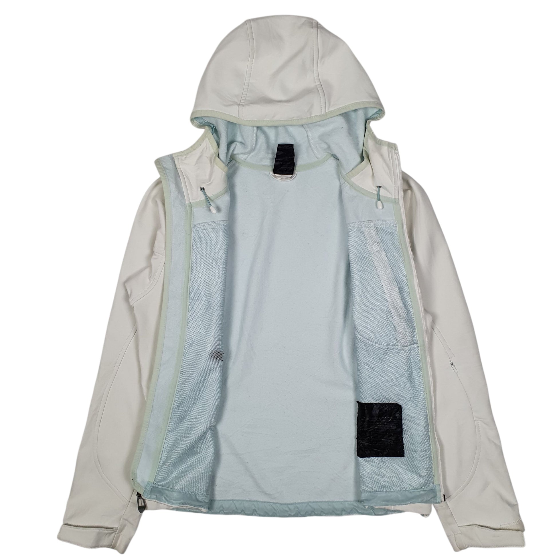Womens White The North Face Recco Skiing Hooded Hoodie Coat