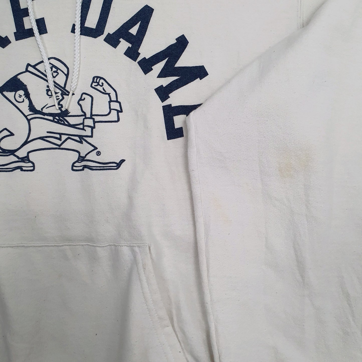 Mens White Champion Notre Dame Hoodie Jumper