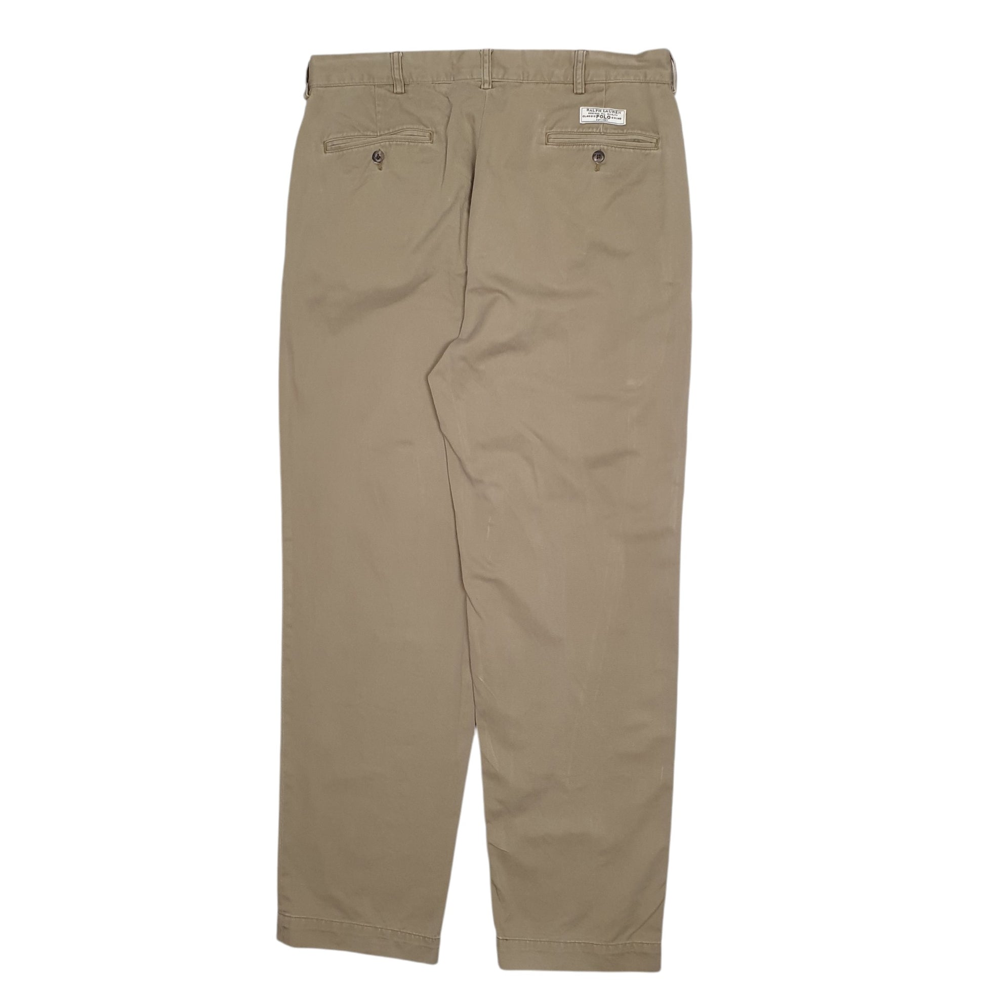 Mens Beige Polo Ralph Lauren Andrew Pant Pleated  Trousers