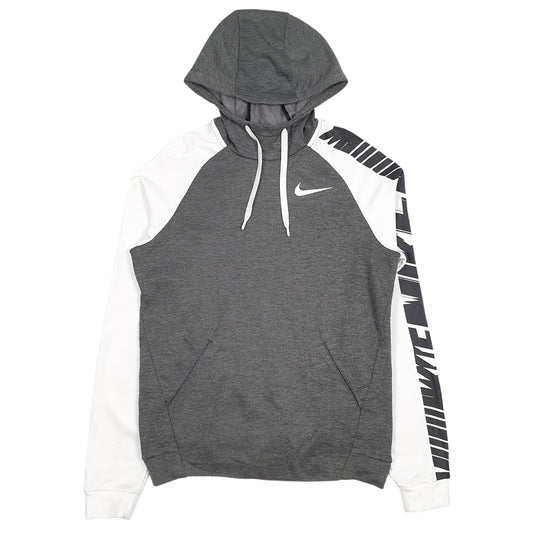 Mens Grey Nike Dri-Fit Hoodie Jumper
