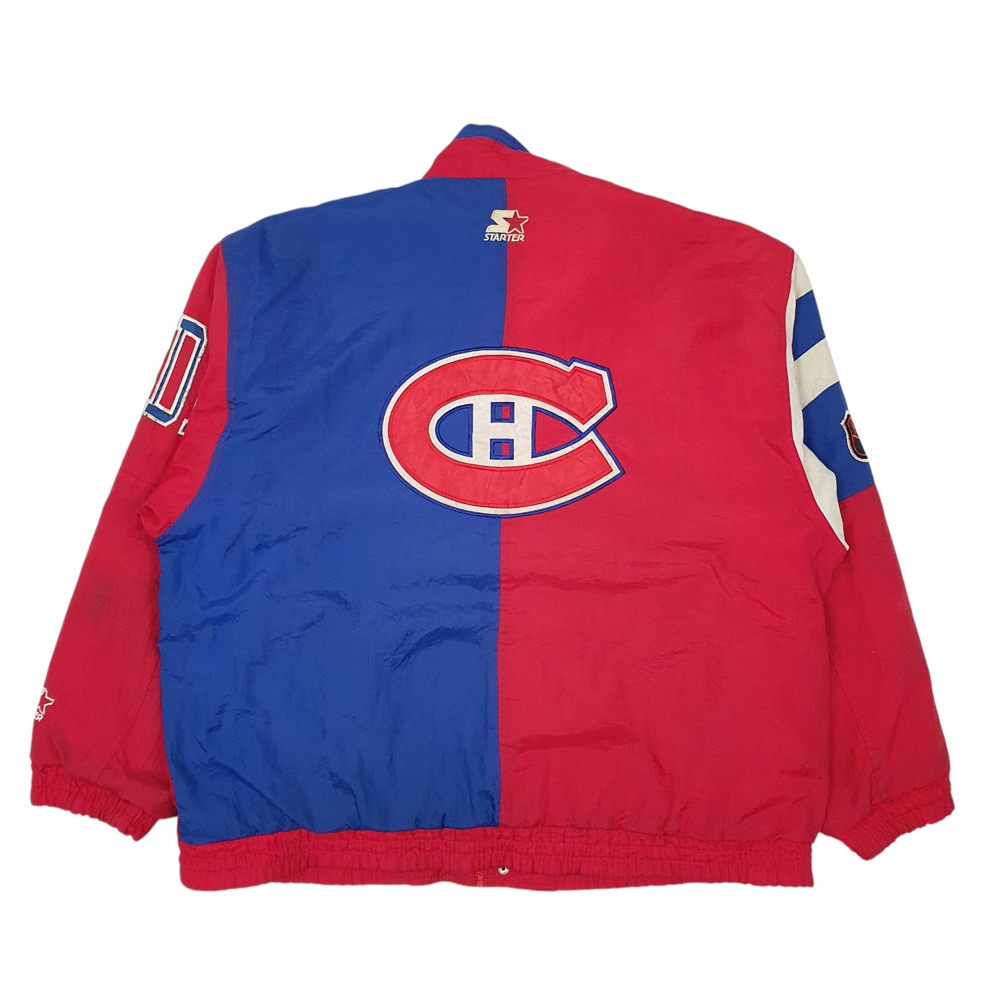 Mens Red Starter Vintage 90s NHL Montreal Canadiens Hoodie Coat