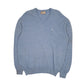 Mens Blue Burberry  V Neck Jumper