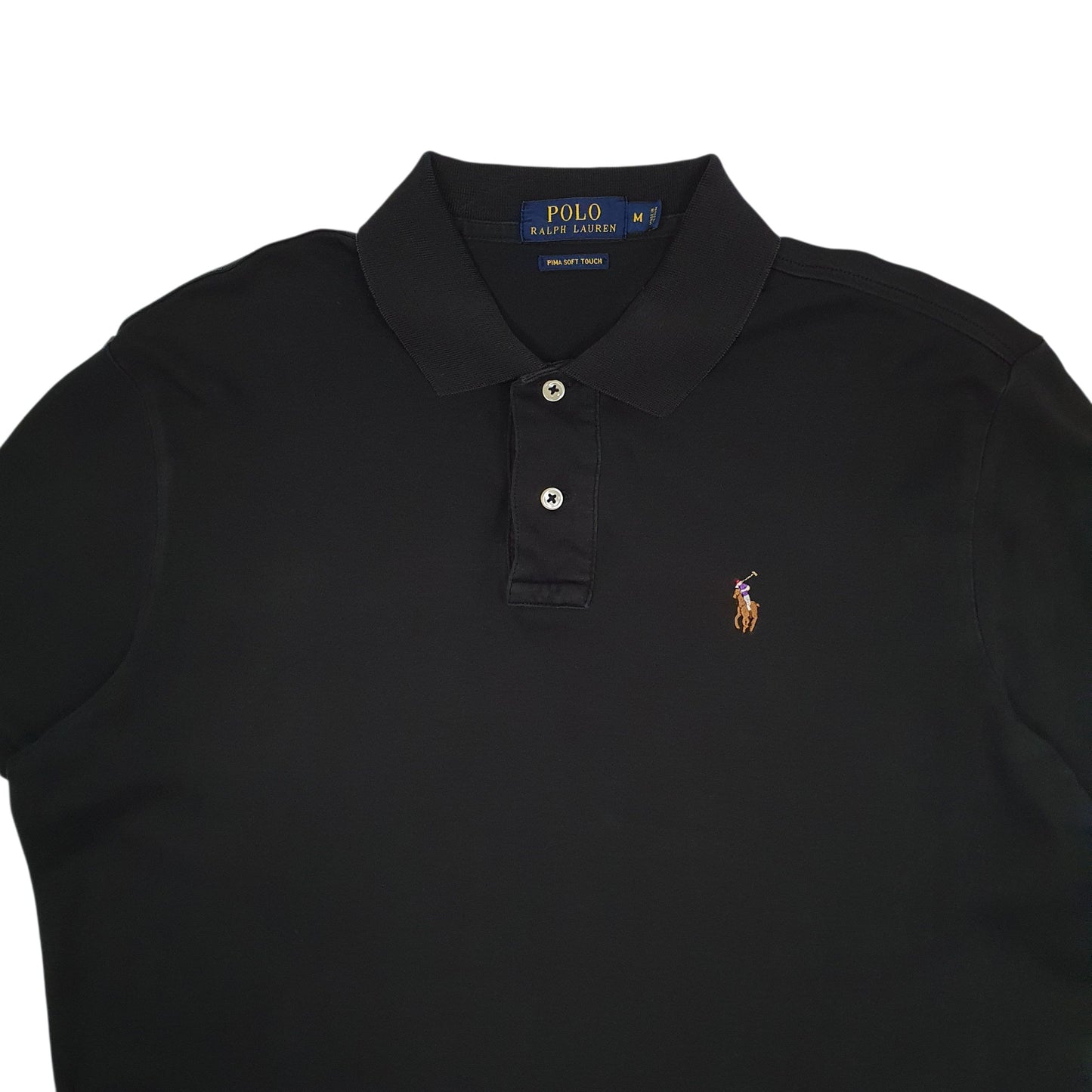 Mens Black Polo Ralph Lauren Pima Soft Touch  Polo Shirt