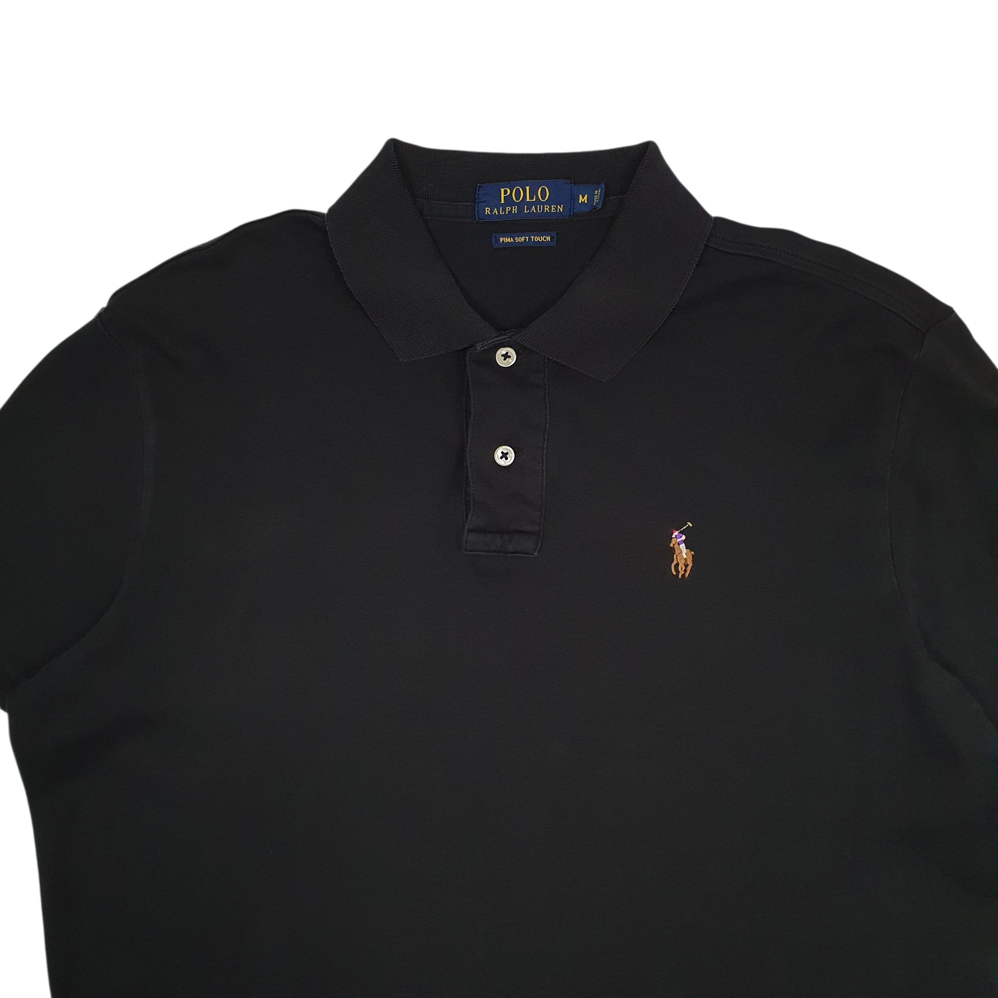 Mens Black Polo Ralph Lauren Pima Soft Touch  Polo Shirt