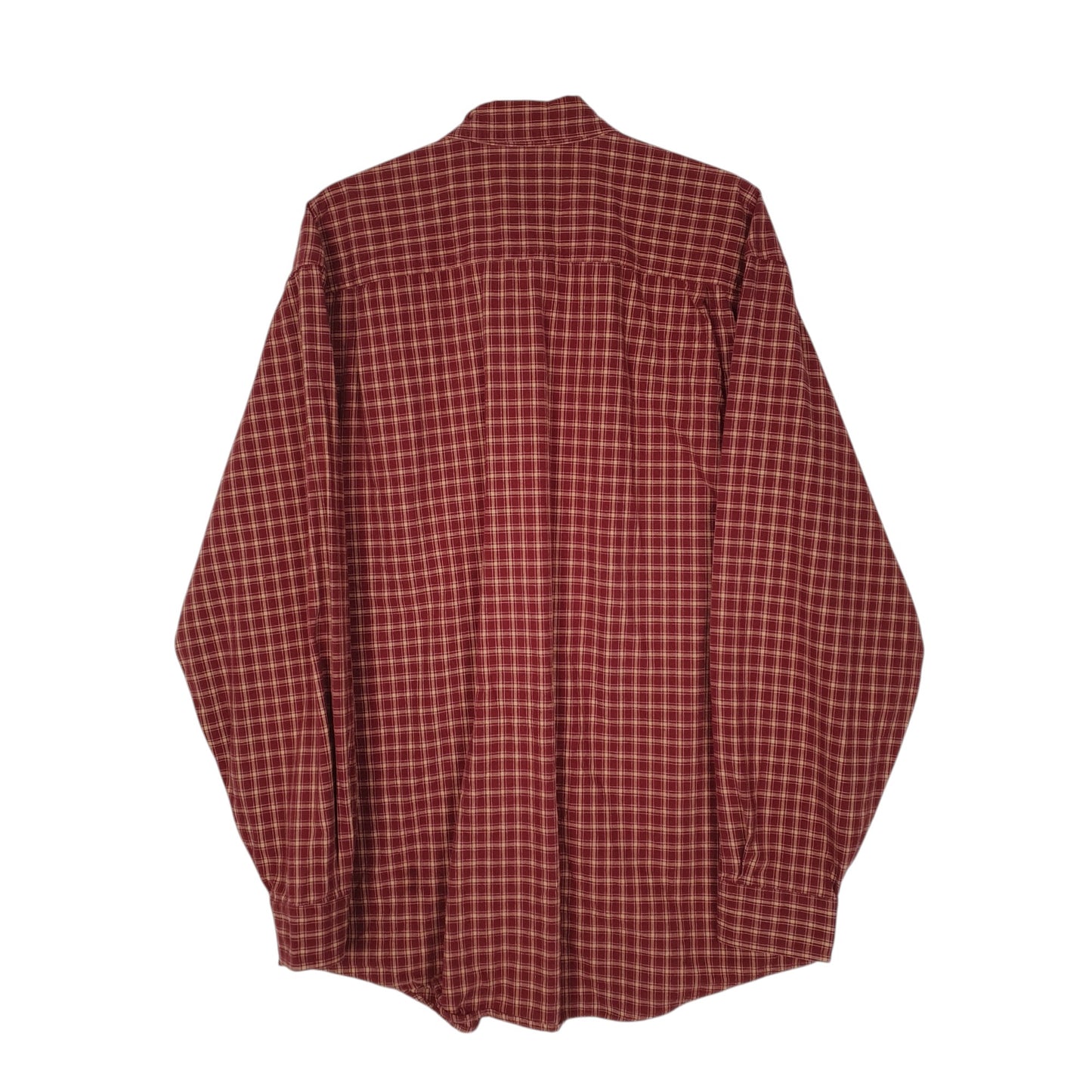 Mens Red L.L.Bean Scotch Plaid  Shirt