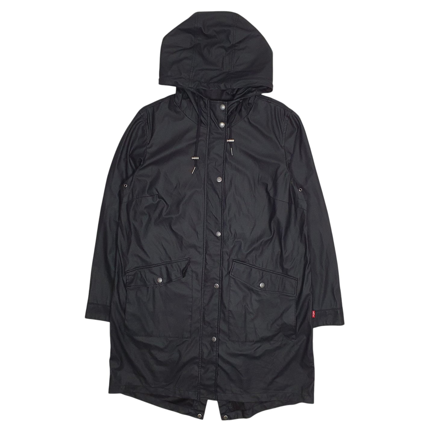 Mens Black Levis Fishtail Waterproof Rain  Coat