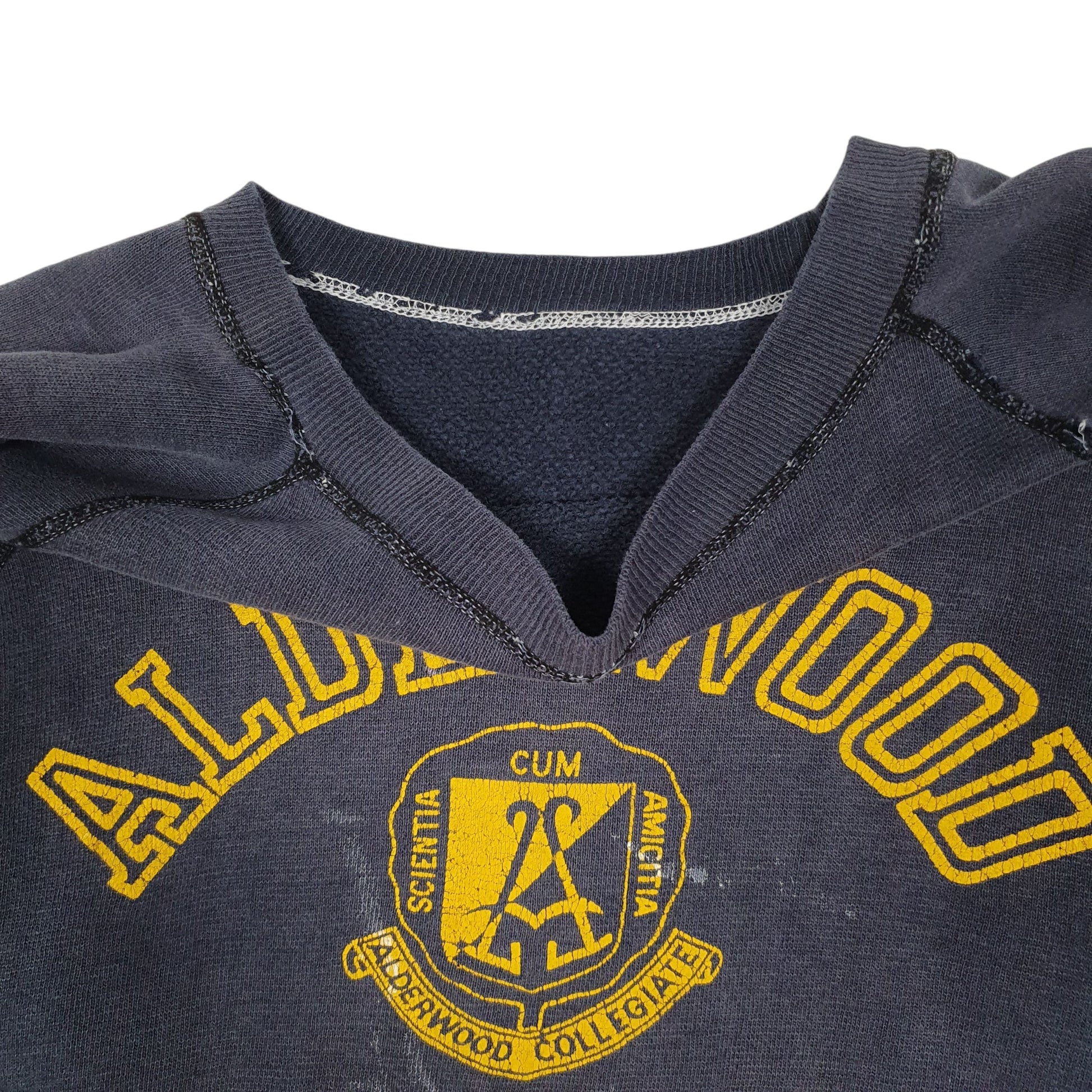 Mens Navy Unbranded Vintage 1950s 60s Alderwood Collegiate Canada Crewneck Jumper
