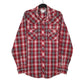 Mens Red Wrangler Western Pearl Snap Long Sleeve Shirt