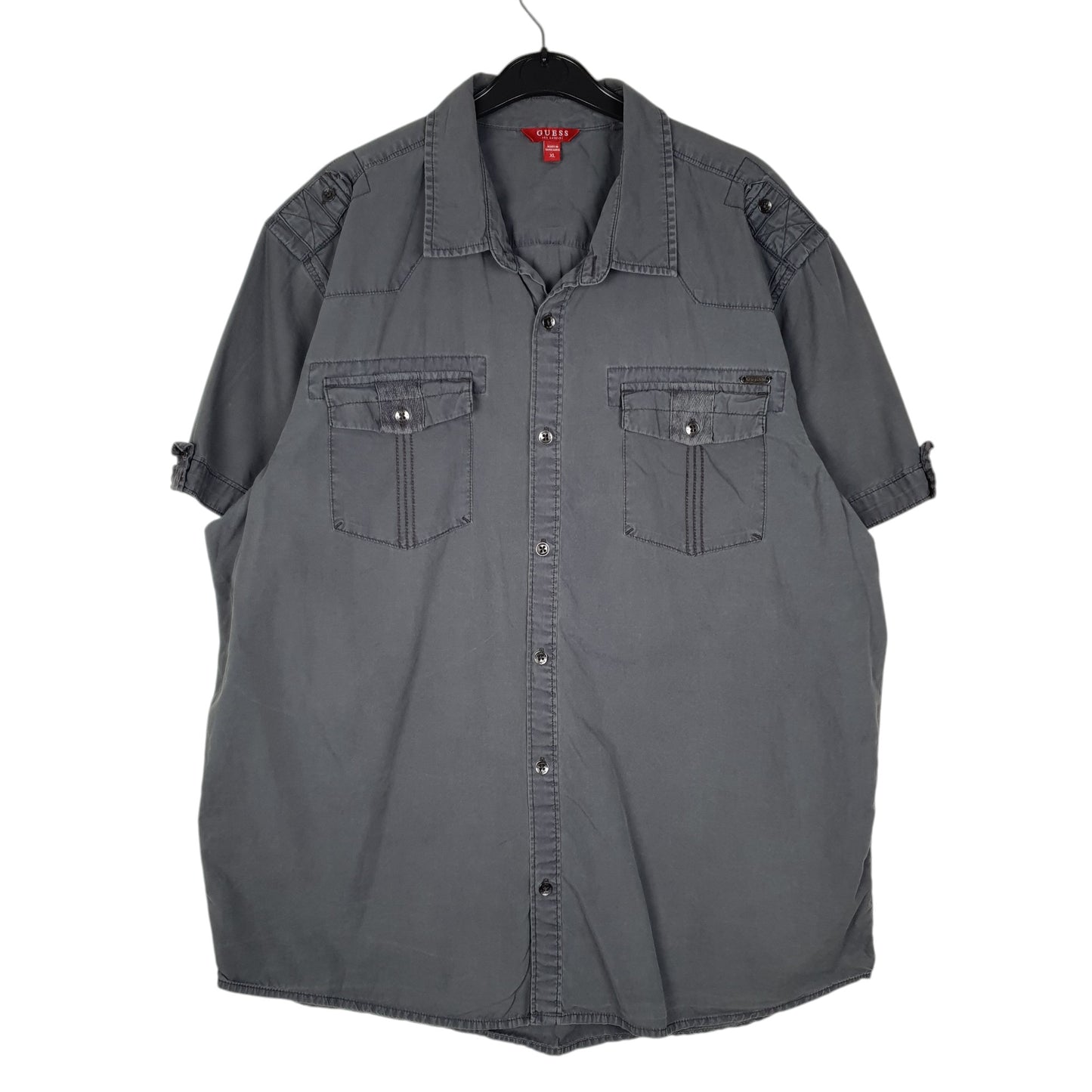 Mens Grey Guess  Short Sleeve Shirt