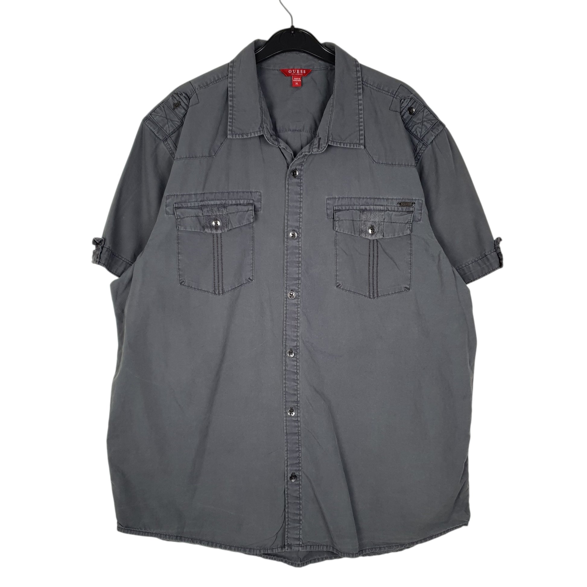 Mens Grey Guess  Short Sleeve Shirt