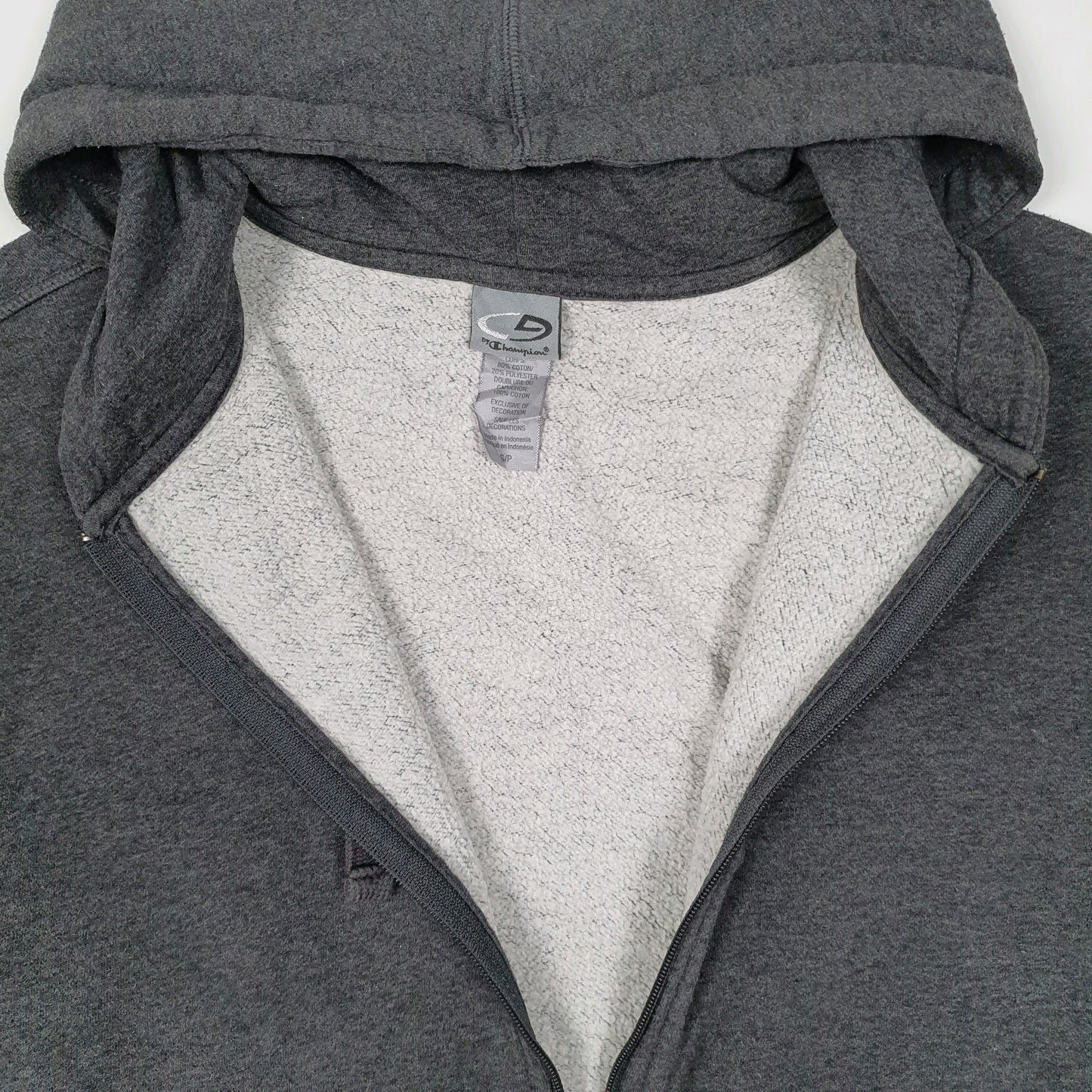 Mens Grey Champion Hoodie Full Zip Jumper