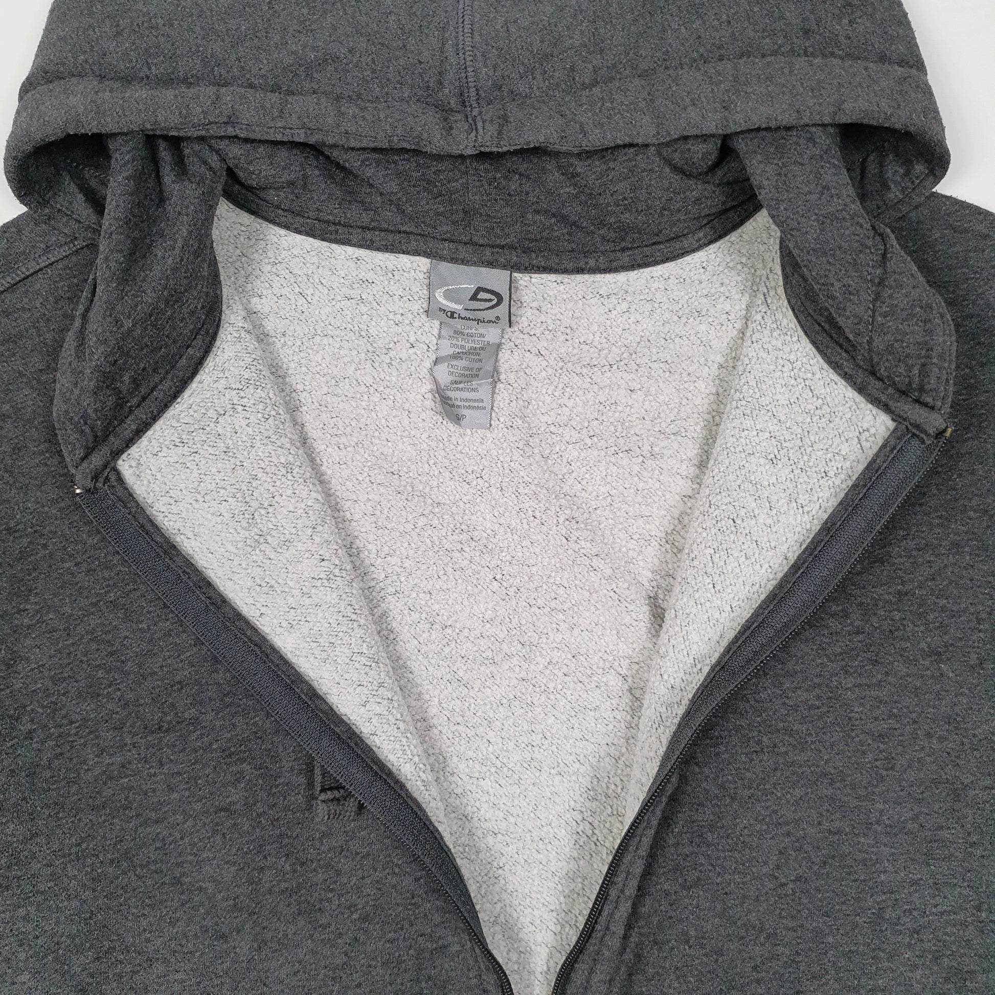 Mens Grey Champion Hoodie Full Zip Jumper