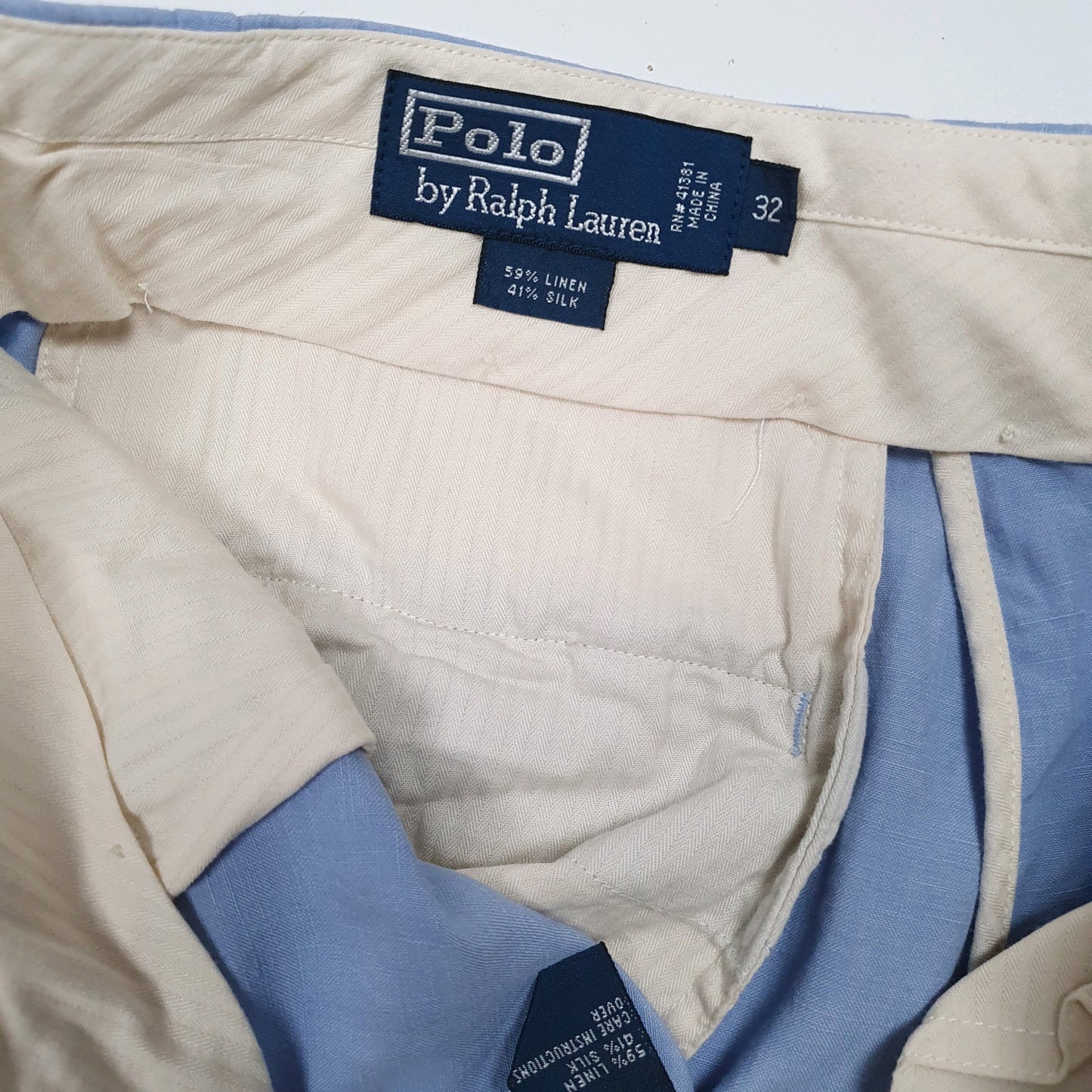 Mens Blue Polo Ralph Lauren Pleated  Trousers