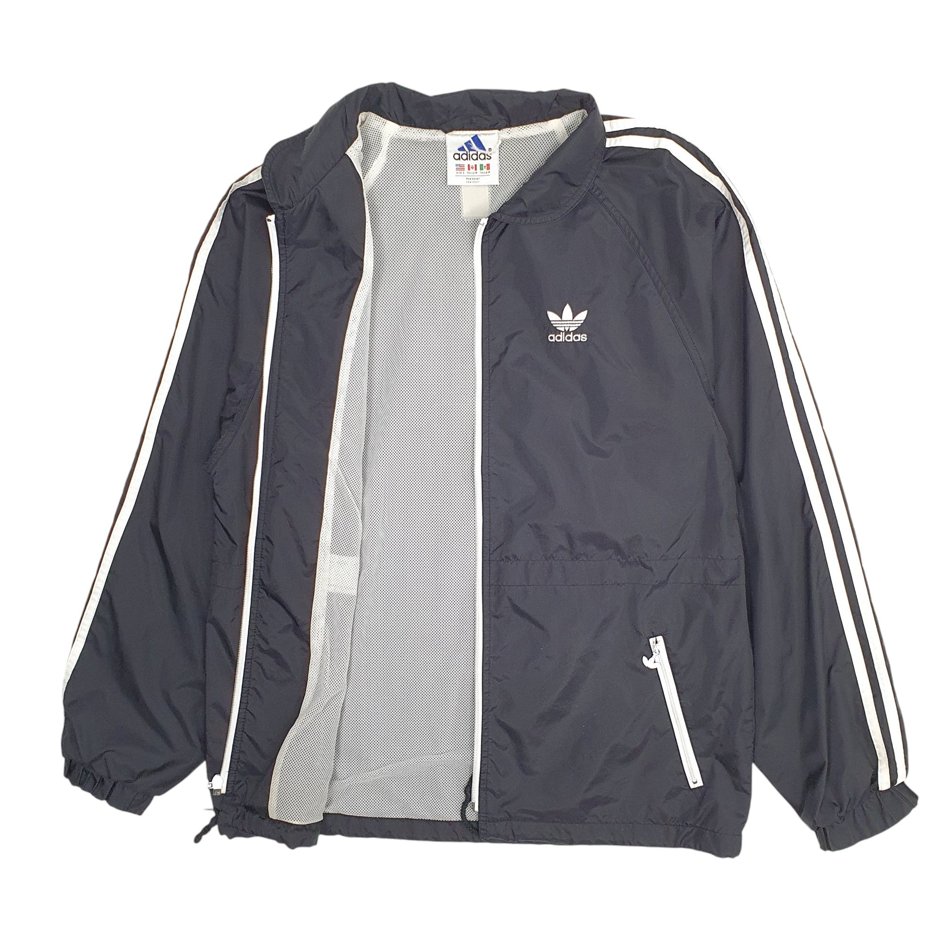 Mens Black Adidas Vintage 90s  Coat