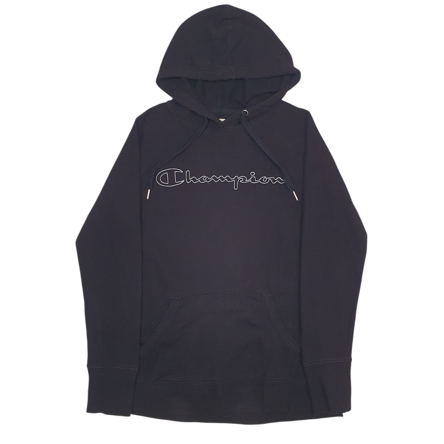 Mens Black Champion Spellout Hoodie Jumper