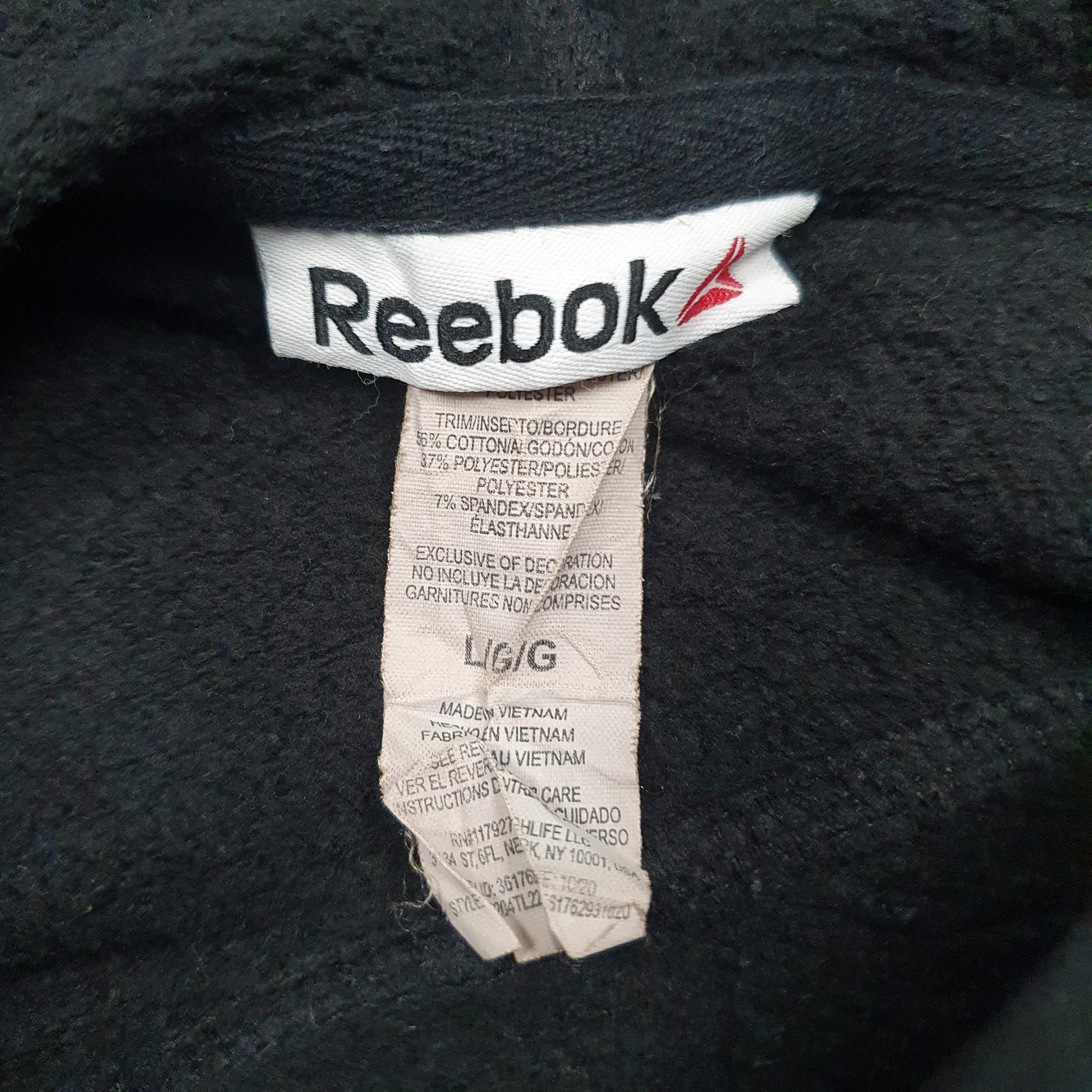 Mens Black Reebok Spellout Hoodie Jumper