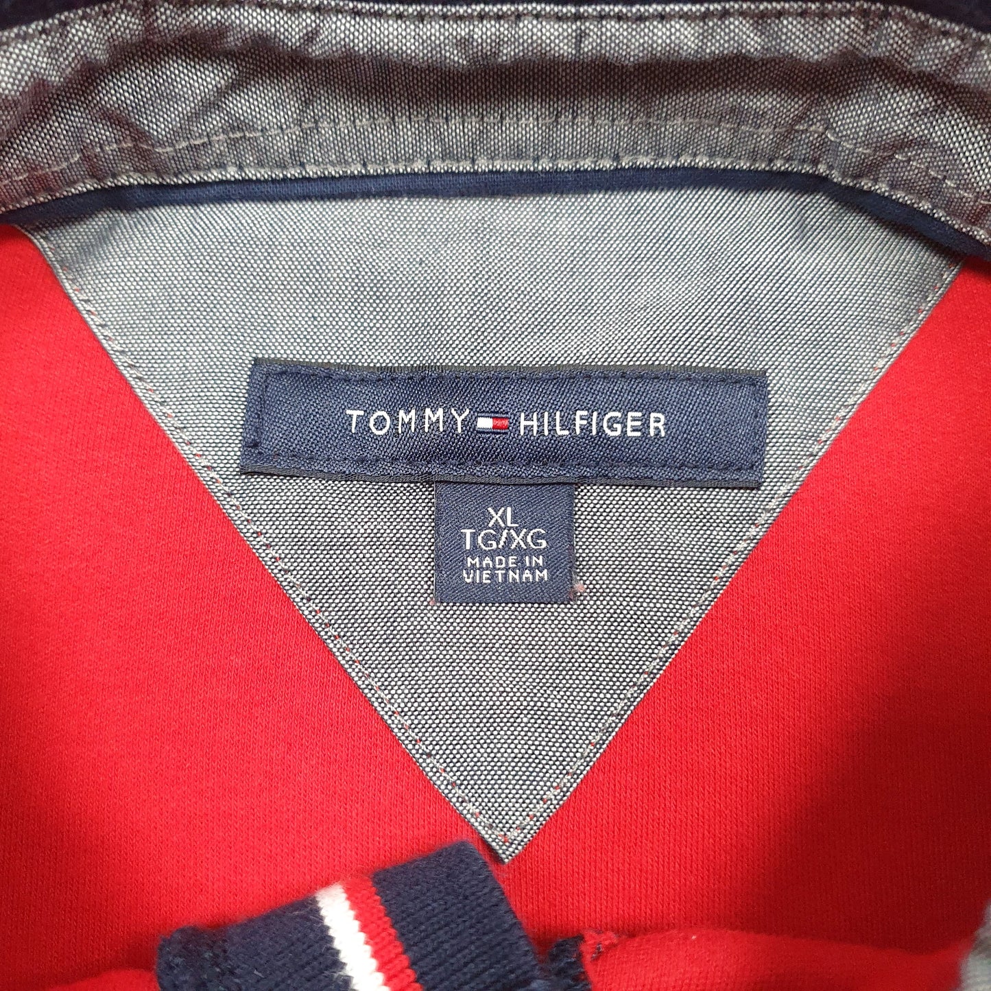 Mens Red Tommy Hilfiger  Crewneck Polo Shirt
