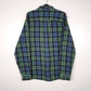 Mens Blue L.L.Bean Thick Flannel Plaid  Shirt