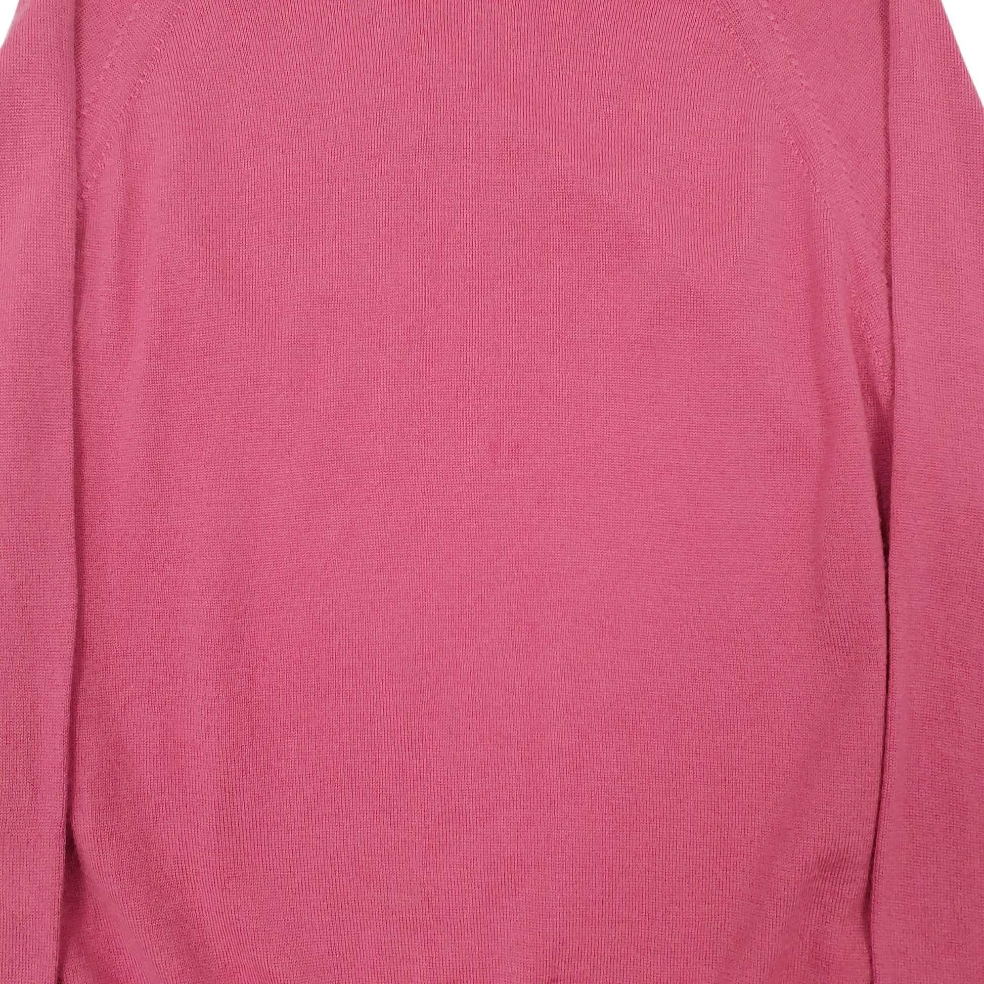 Womens Pink Country Collection Merino Wool Crewneck Jumper