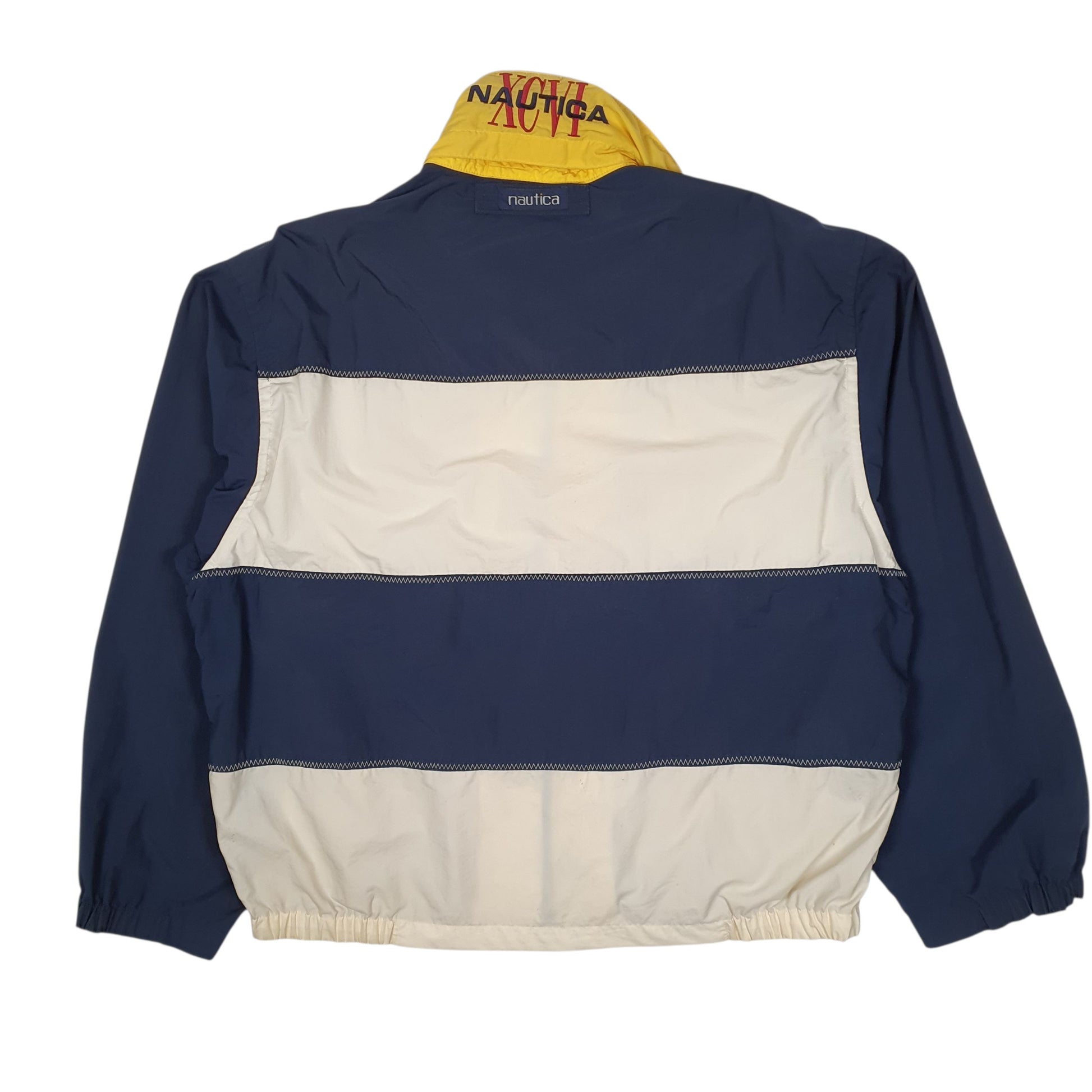 Mens Navy Nautica Vintage 00s Sailing Full Zip Coat