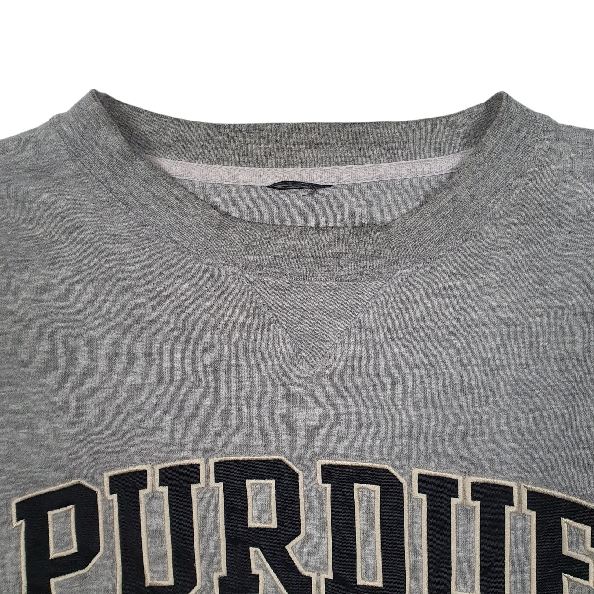 Mens Grey Nike Team Vintage 2000s Purdue Crewneck Jumper