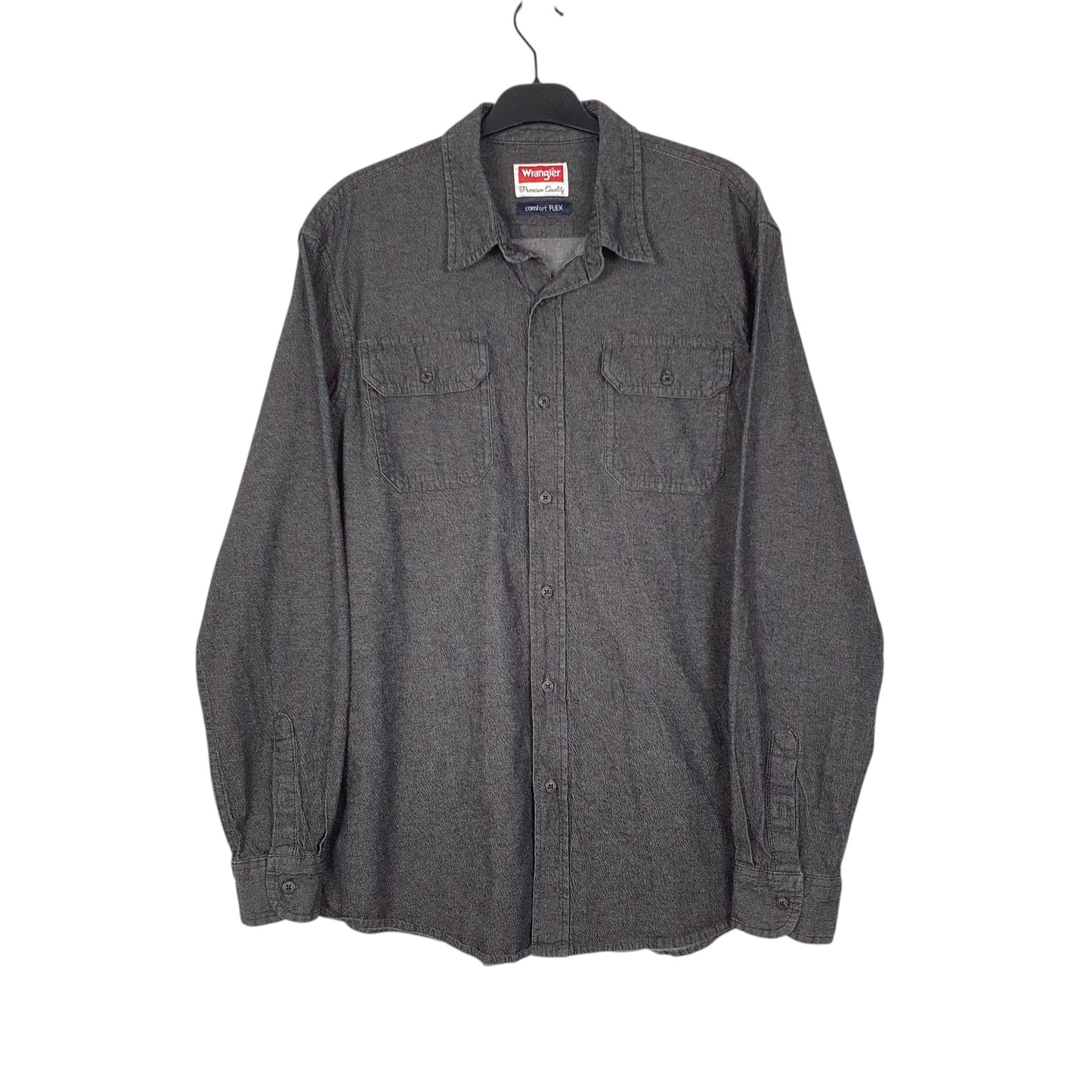 Mens Grey Wrangler  Long Sleeve Shirt