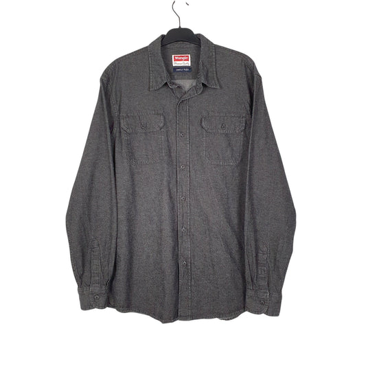Mens Grey Wrangler  Long Sleeve Shirt