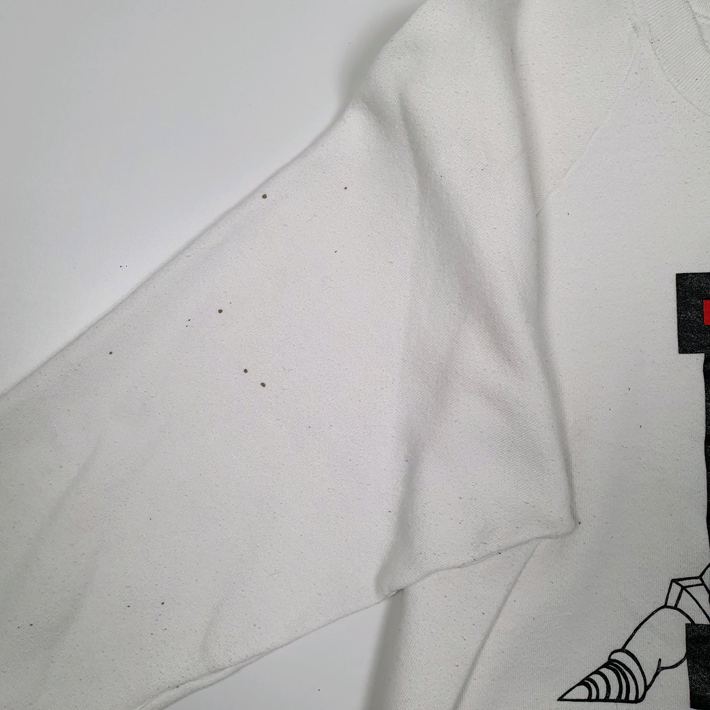 Mens White Fruit Of The Loom Vintage 90s Made In USA Crewneck Jumper