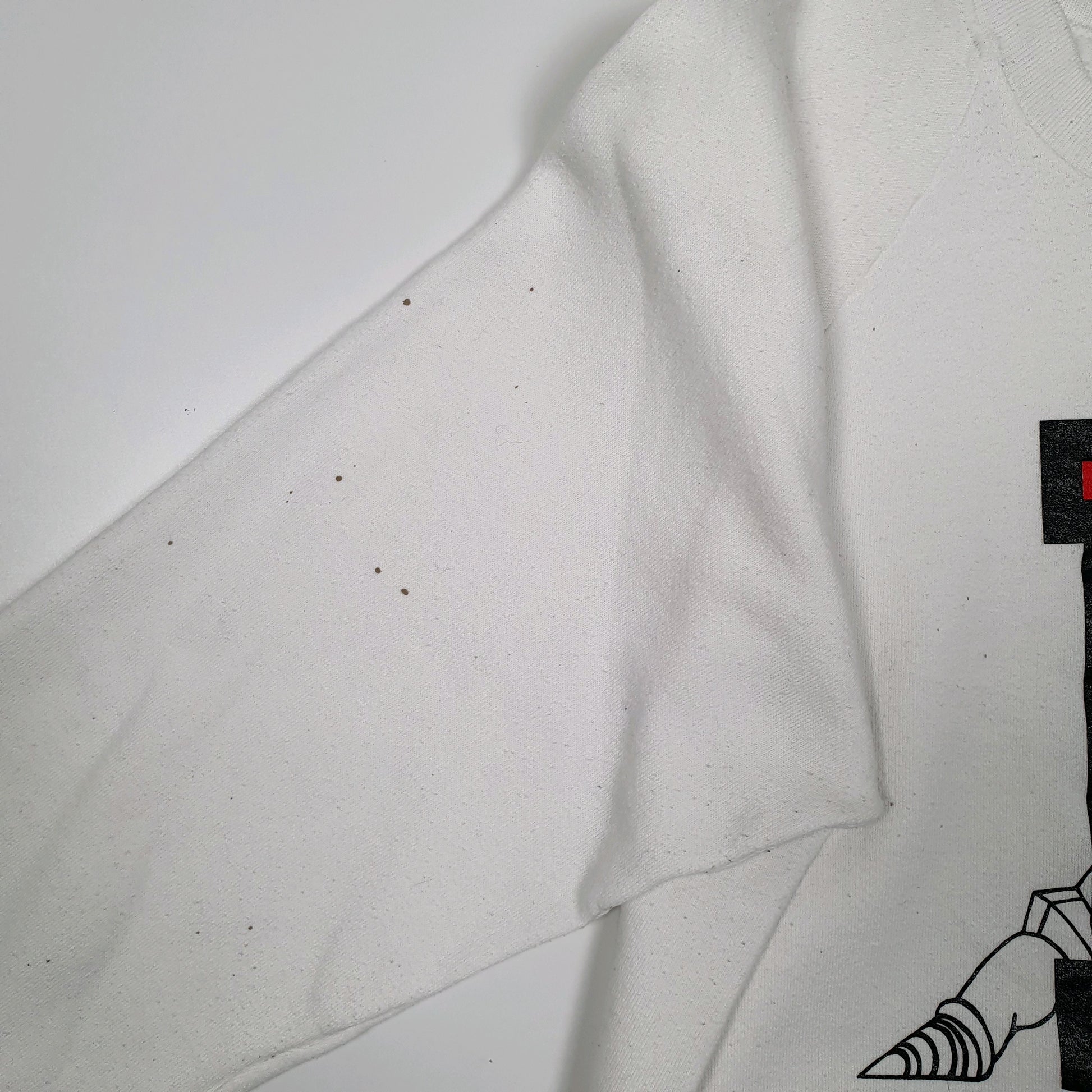 Mens White Fruit Of The Loom Vintage 90s Made In USA Crewneck Jumper