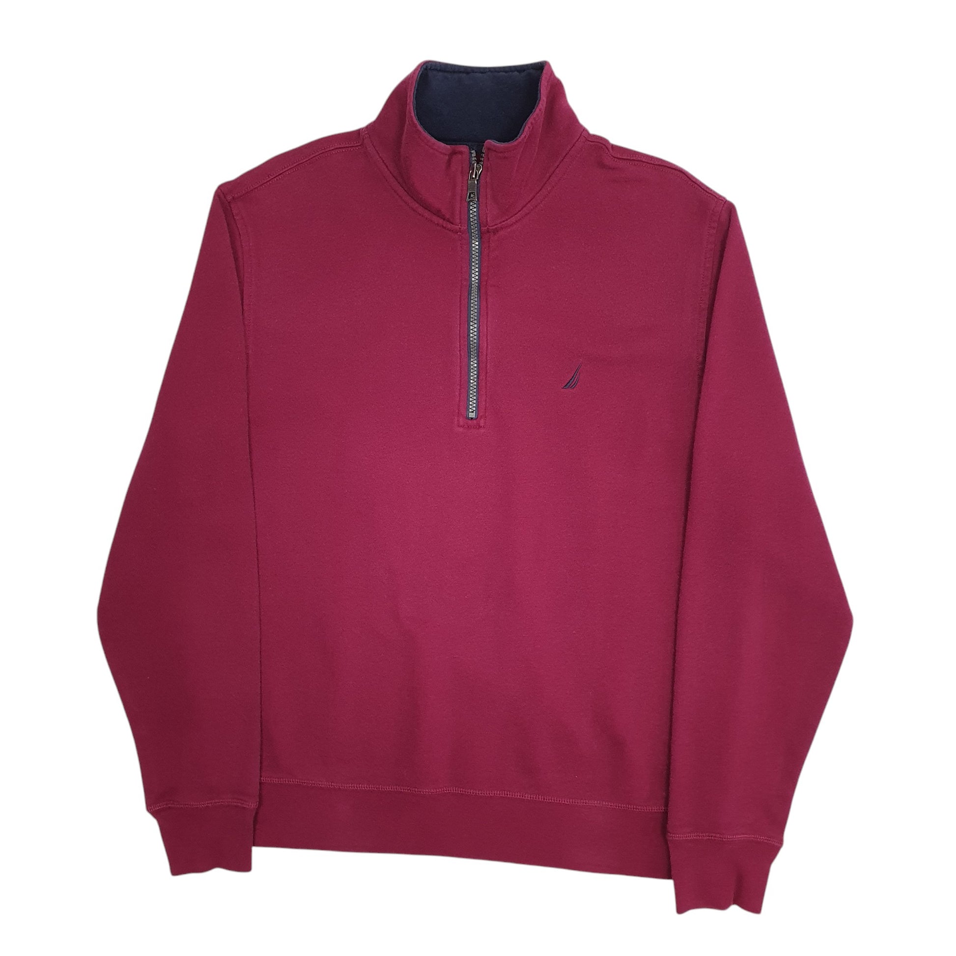 Mens Burgundy Nautica  Quarter Zip Jumper