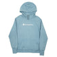 Mens Blue Champion Spellout Hoodie Jumper