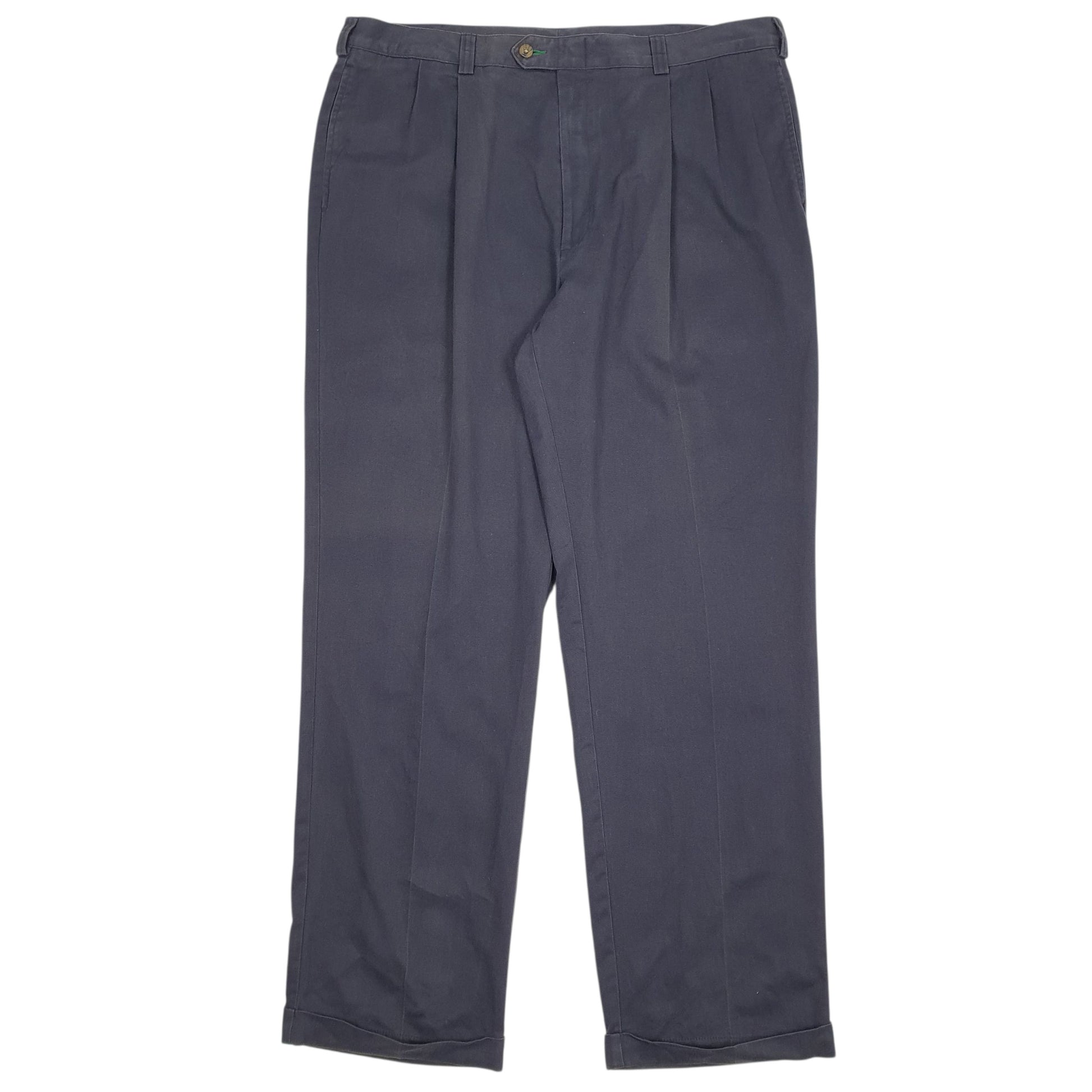 Mens Navy Tommy Hilfiger Pleated Chino Trousers