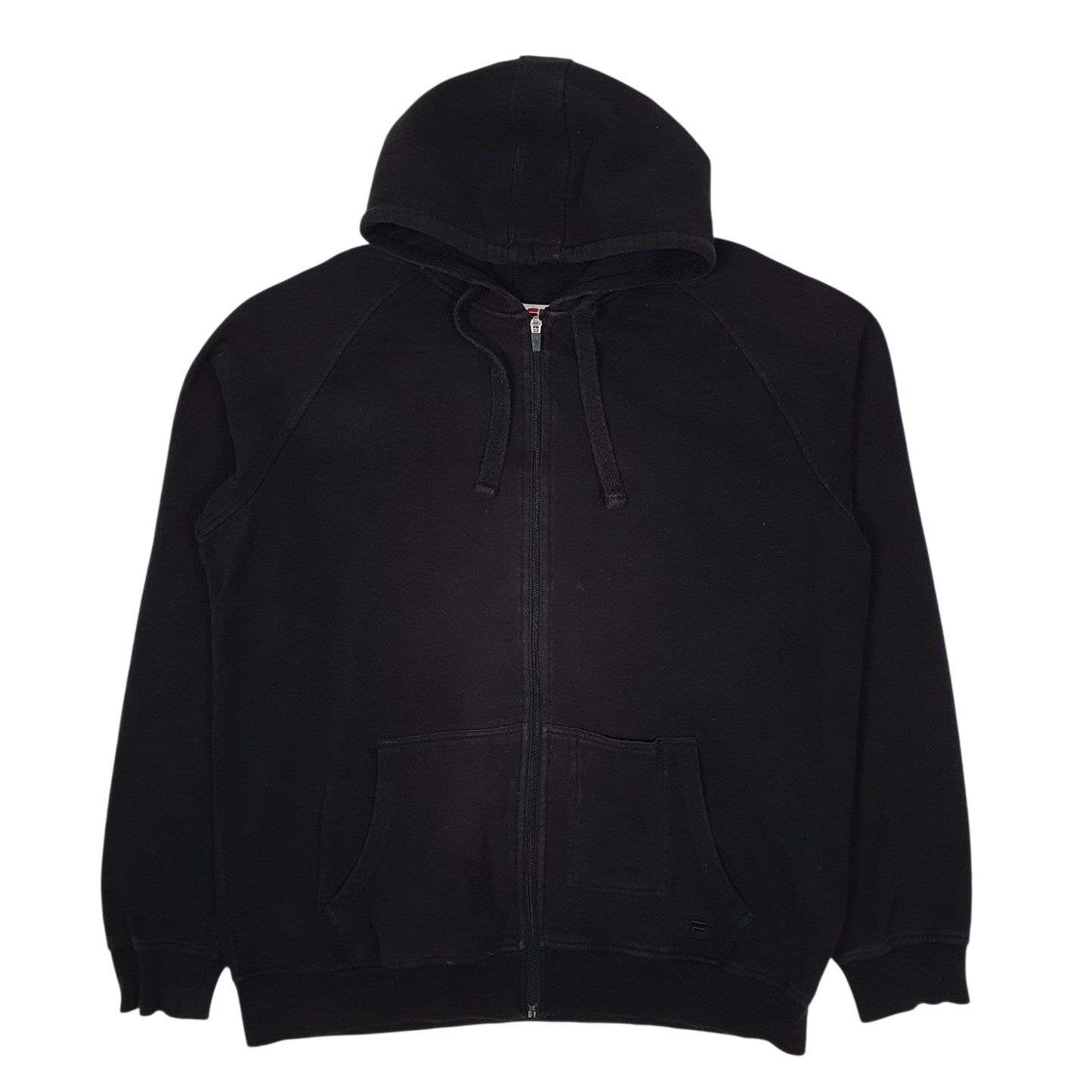Mens Black Fila Hoodie Full Zip Jumper