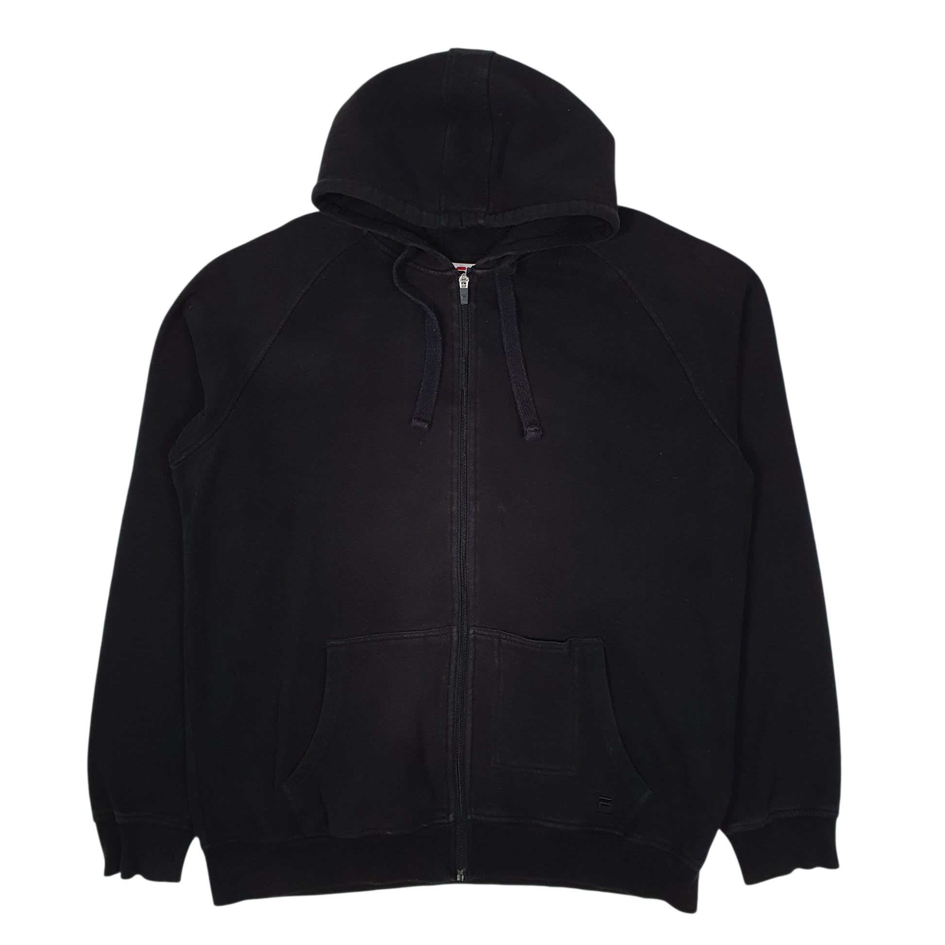 Mens Black Fila Hoodie Full Zip Jumper