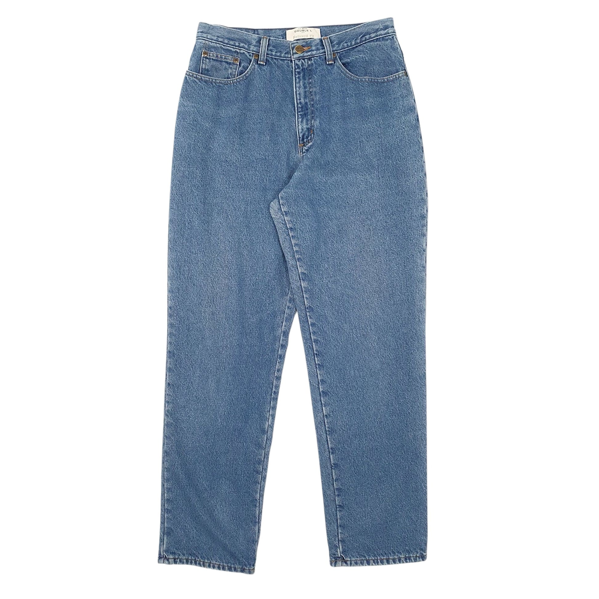 Womens Blue L.L.Bean Blanket Lining Double L 90s Relaxed JeansW30 L31