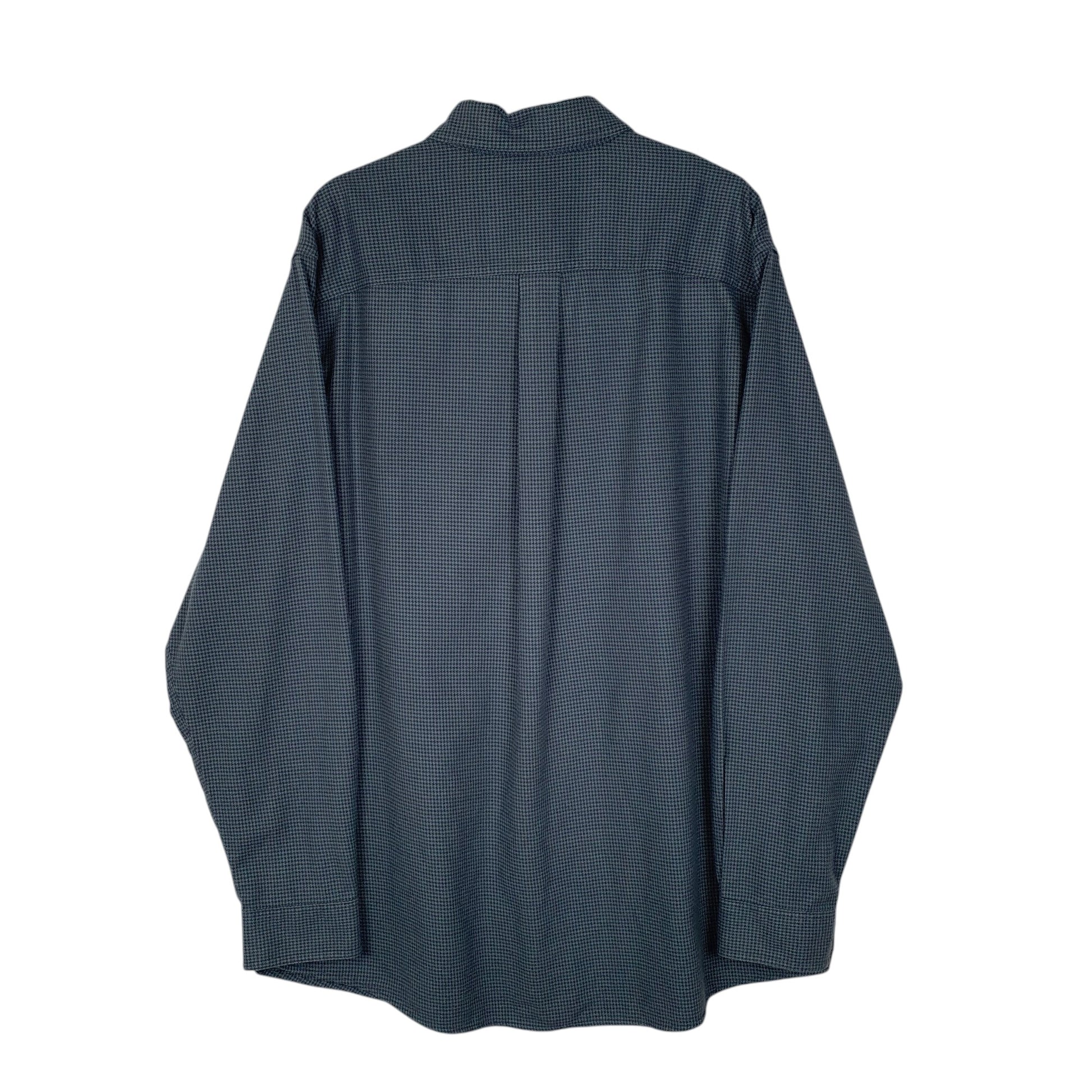 Mens Blue L.L.Bean Houndstooth  Shirt