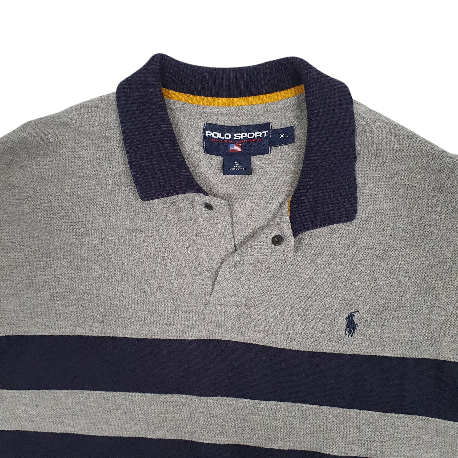 Mens Grey Ralph Lauren Polo Sport Heavy  Polo Shirt